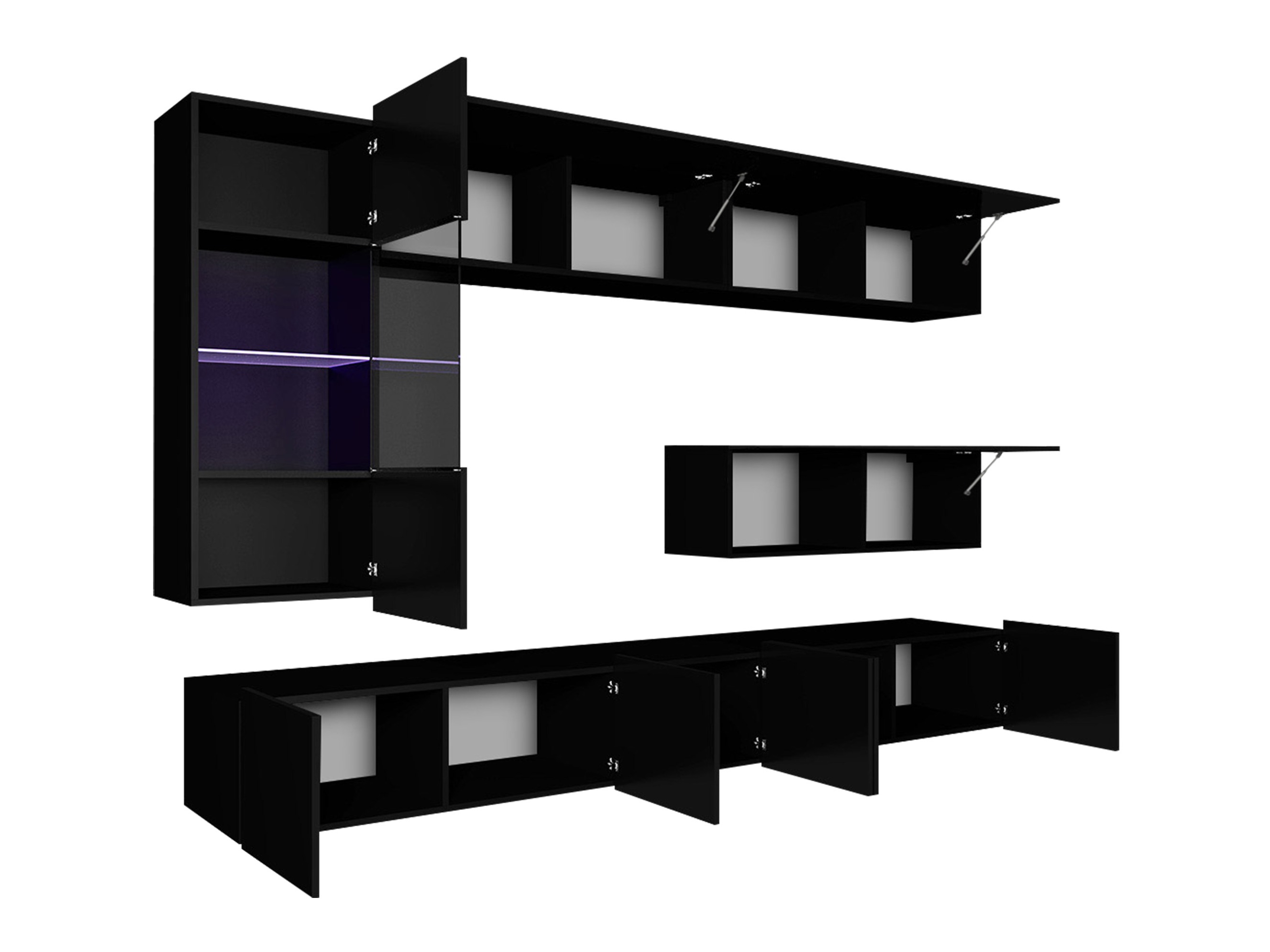 Комплект за хол Remus IV (Черен + Черен гланц)