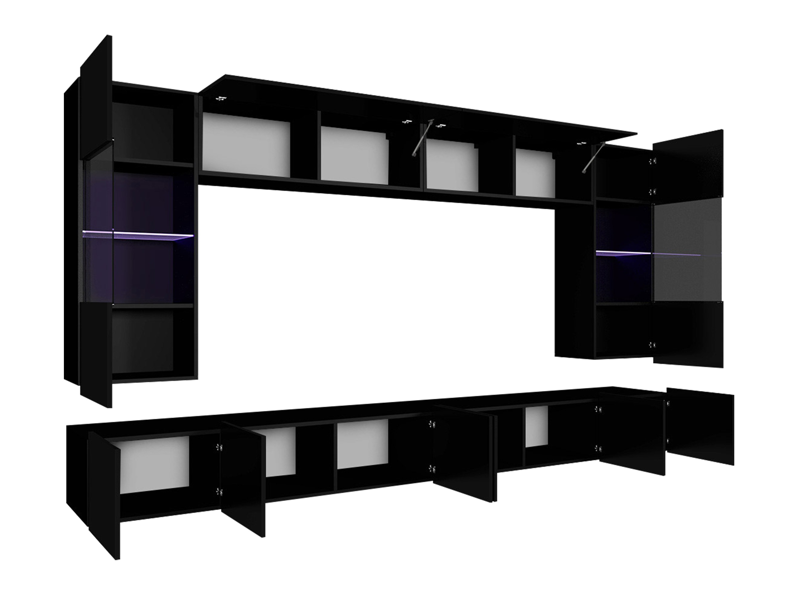 Комплект за хол Tivdalu 105 (Бял + Бял гланц)