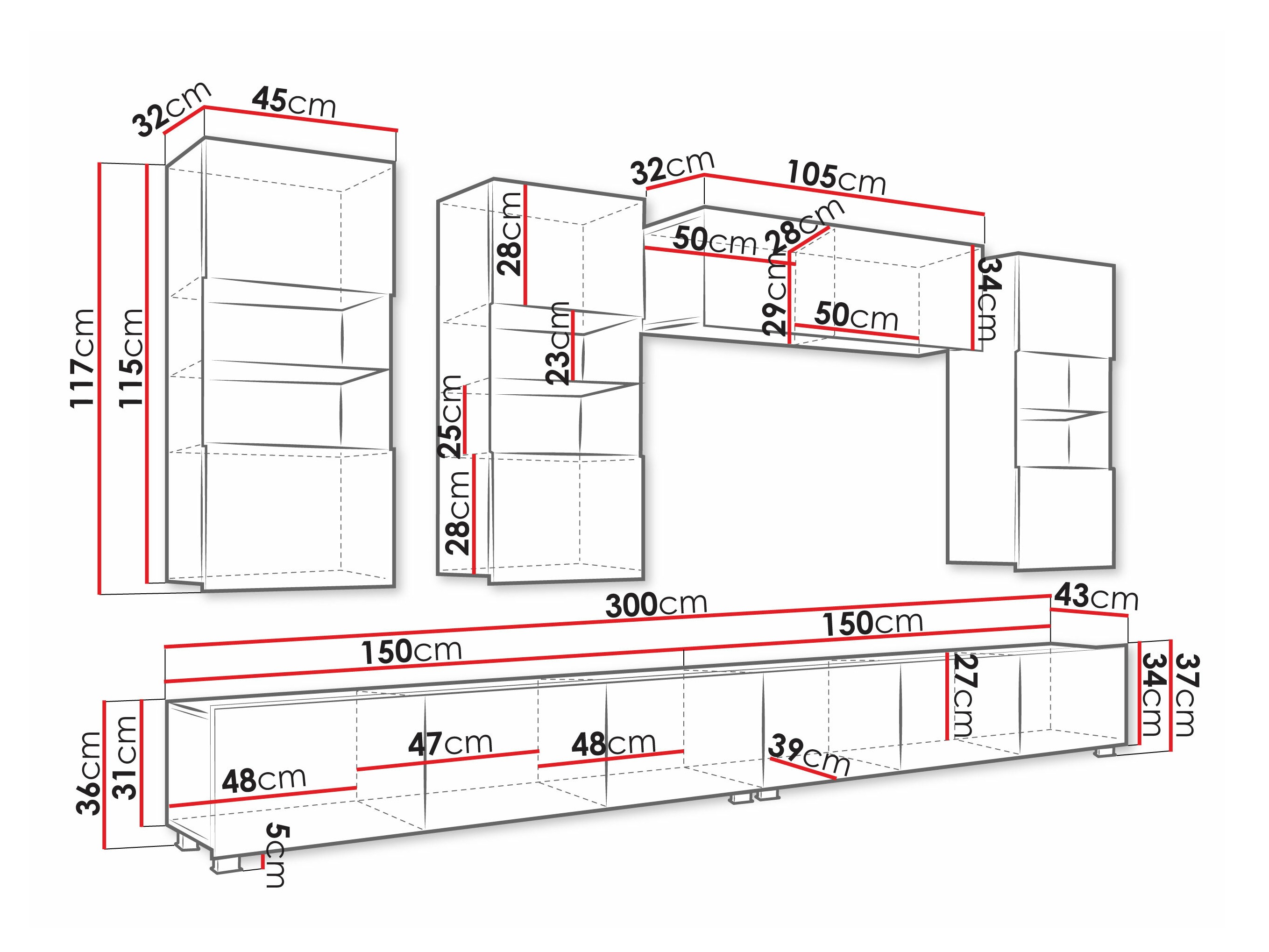Комплект за хол Tivdalu 109 (Черен + Черен гланц)