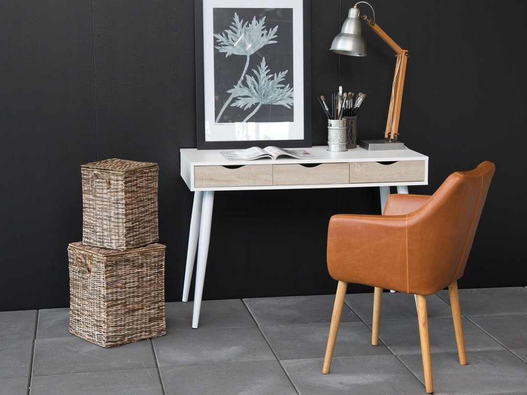 Офис бюро Norsica 113 (Бял + Дъб)