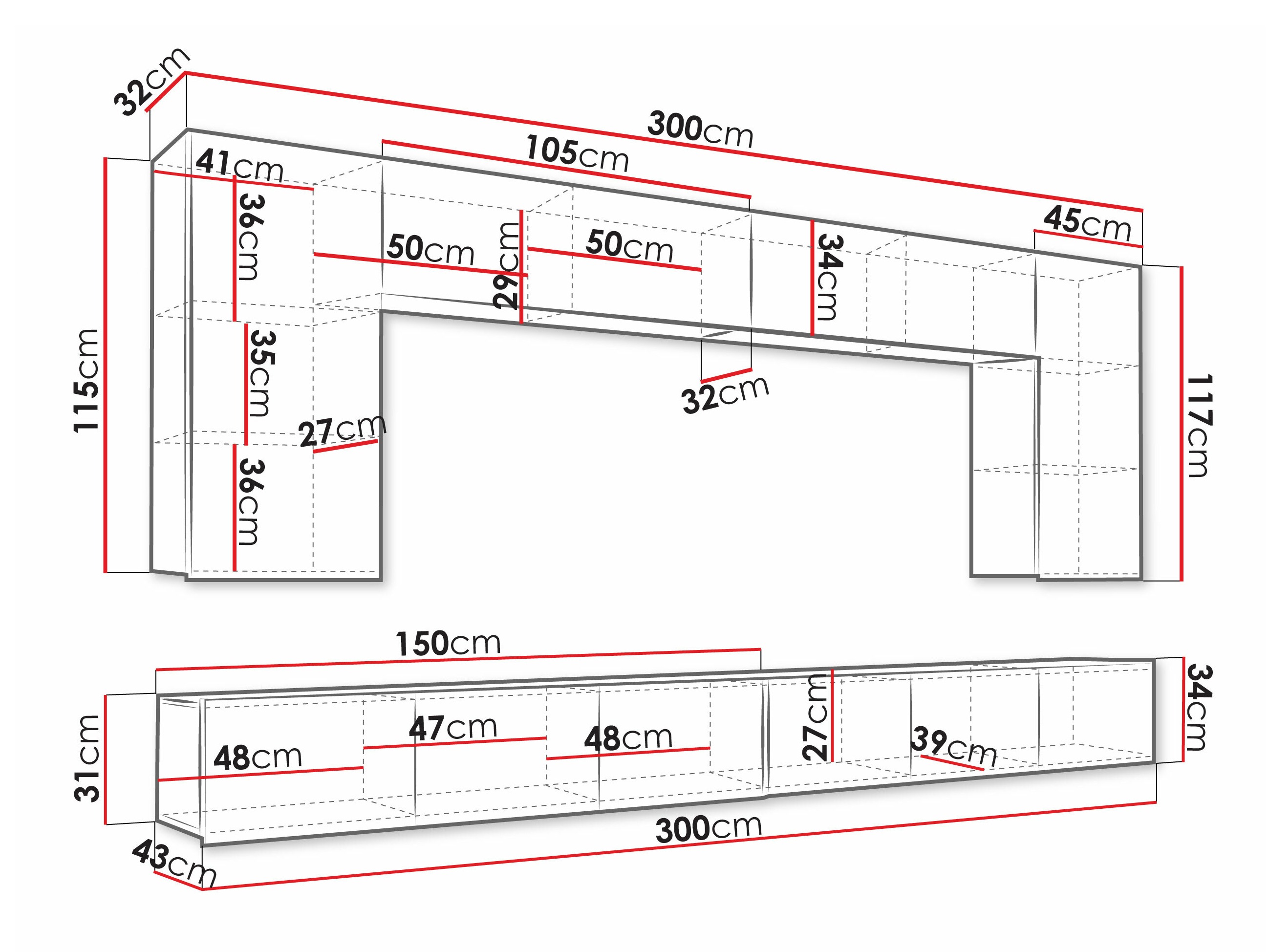 Комплект за хол Remus XIII (Бял + Бял гланц)