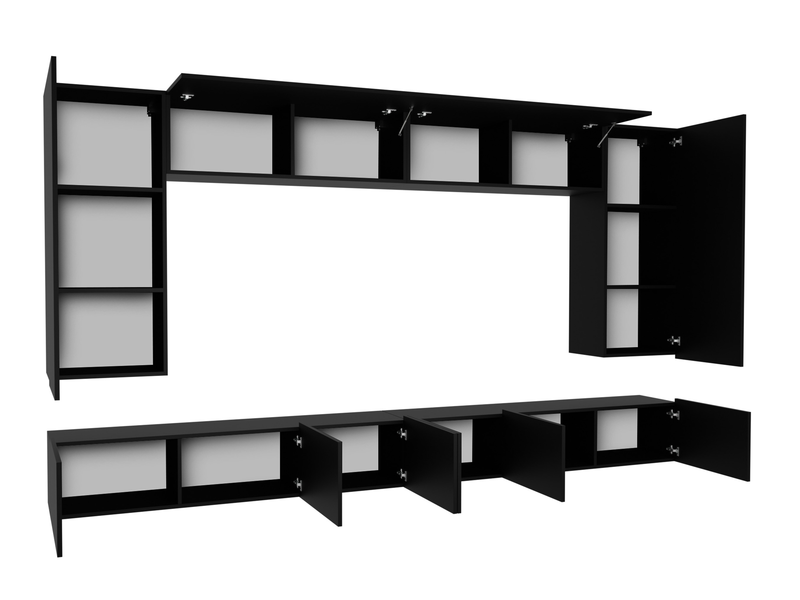 Комплект за хол Tivdalu 135 (Бял + Бял гланц)