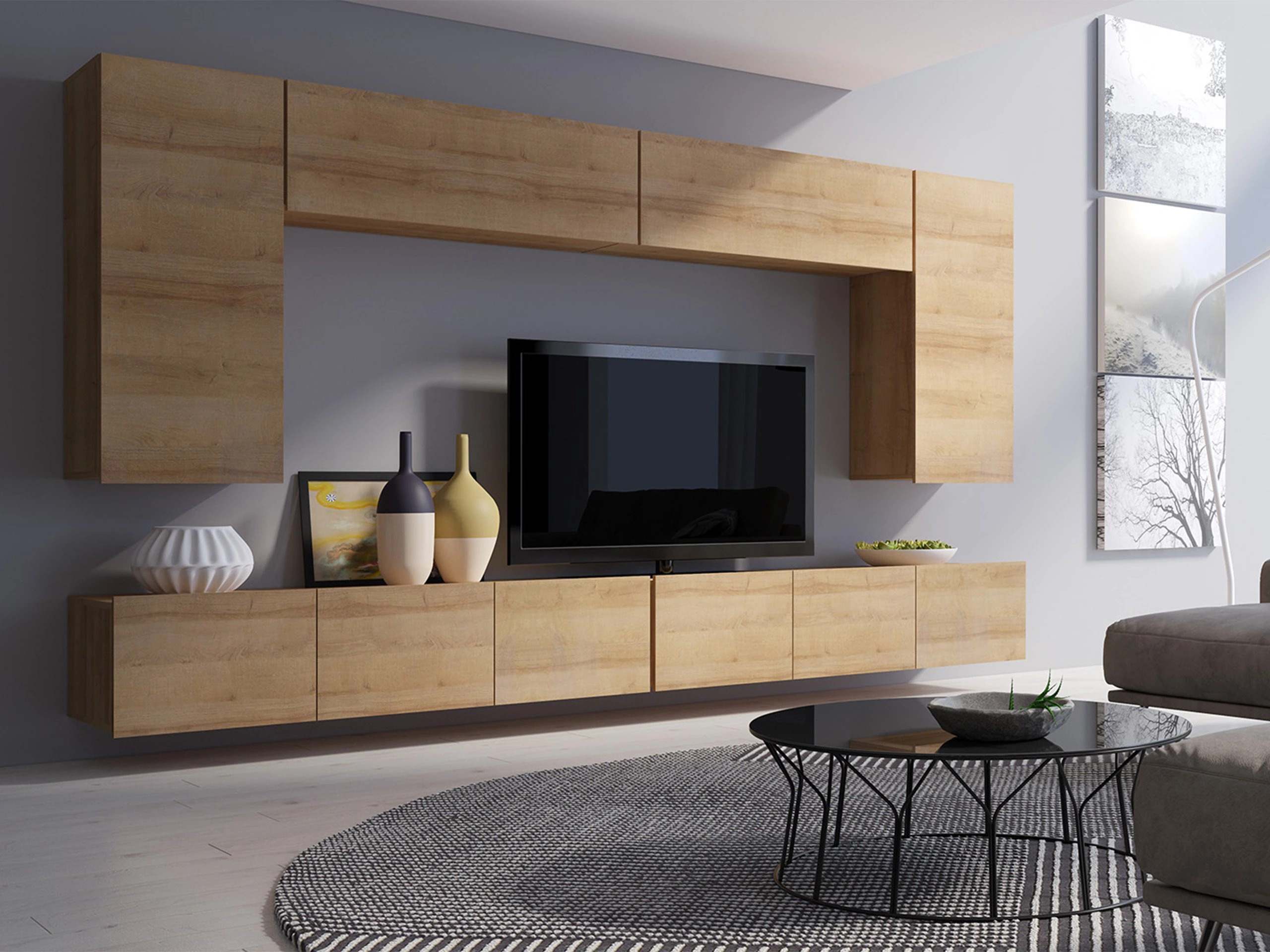 Комплект за хол Tivdalu 135 (Златен дъб)