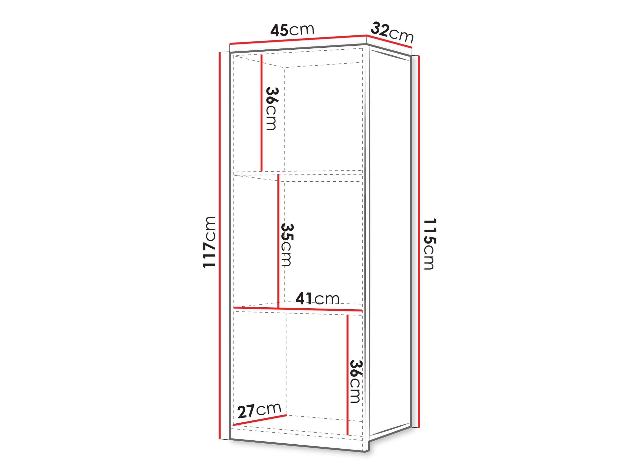 Окачен шкаф Remus III (Бял + Бял гланц)