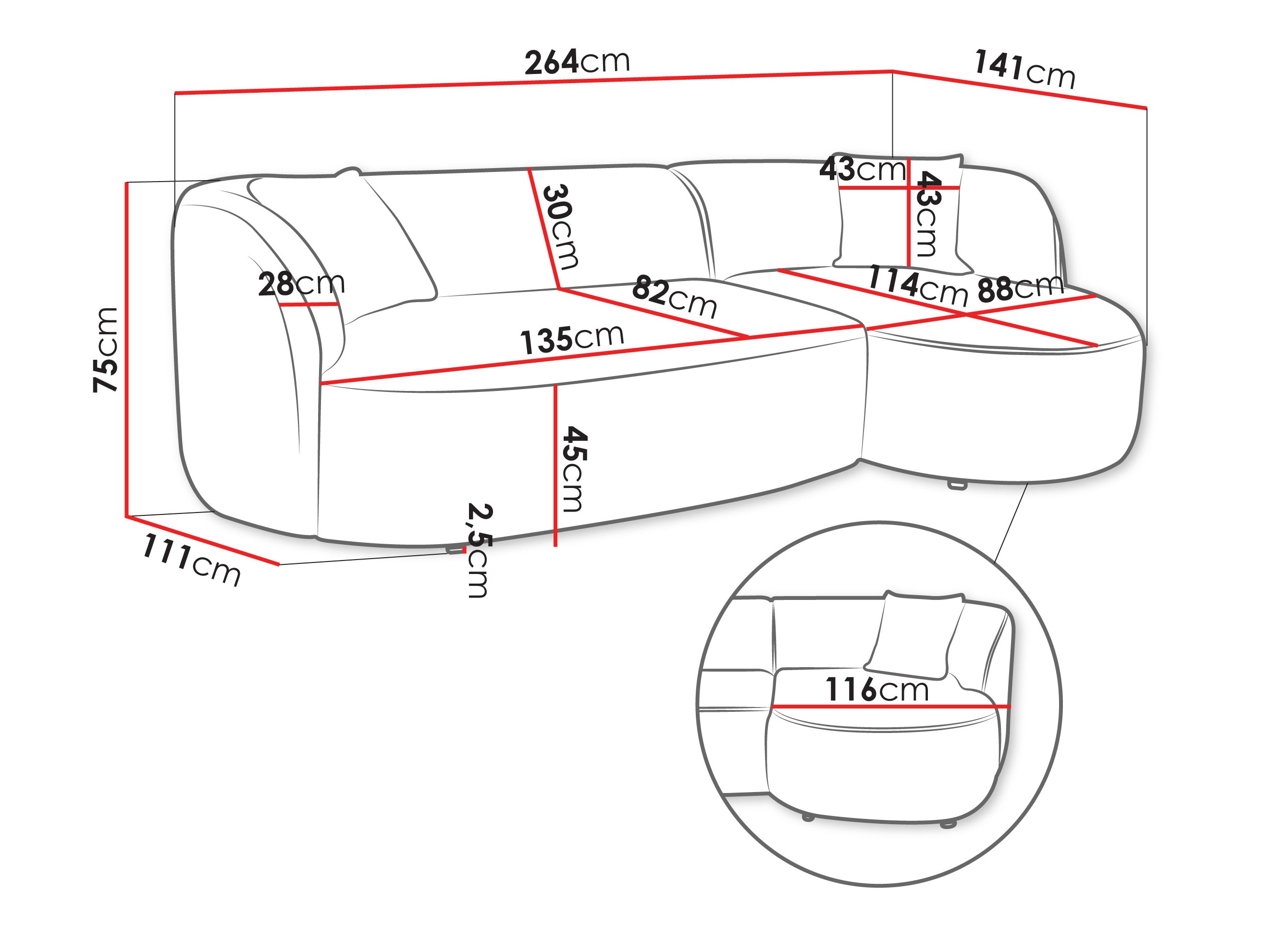 Ъглов диван TrendyNest 122 (Euphoria 01)