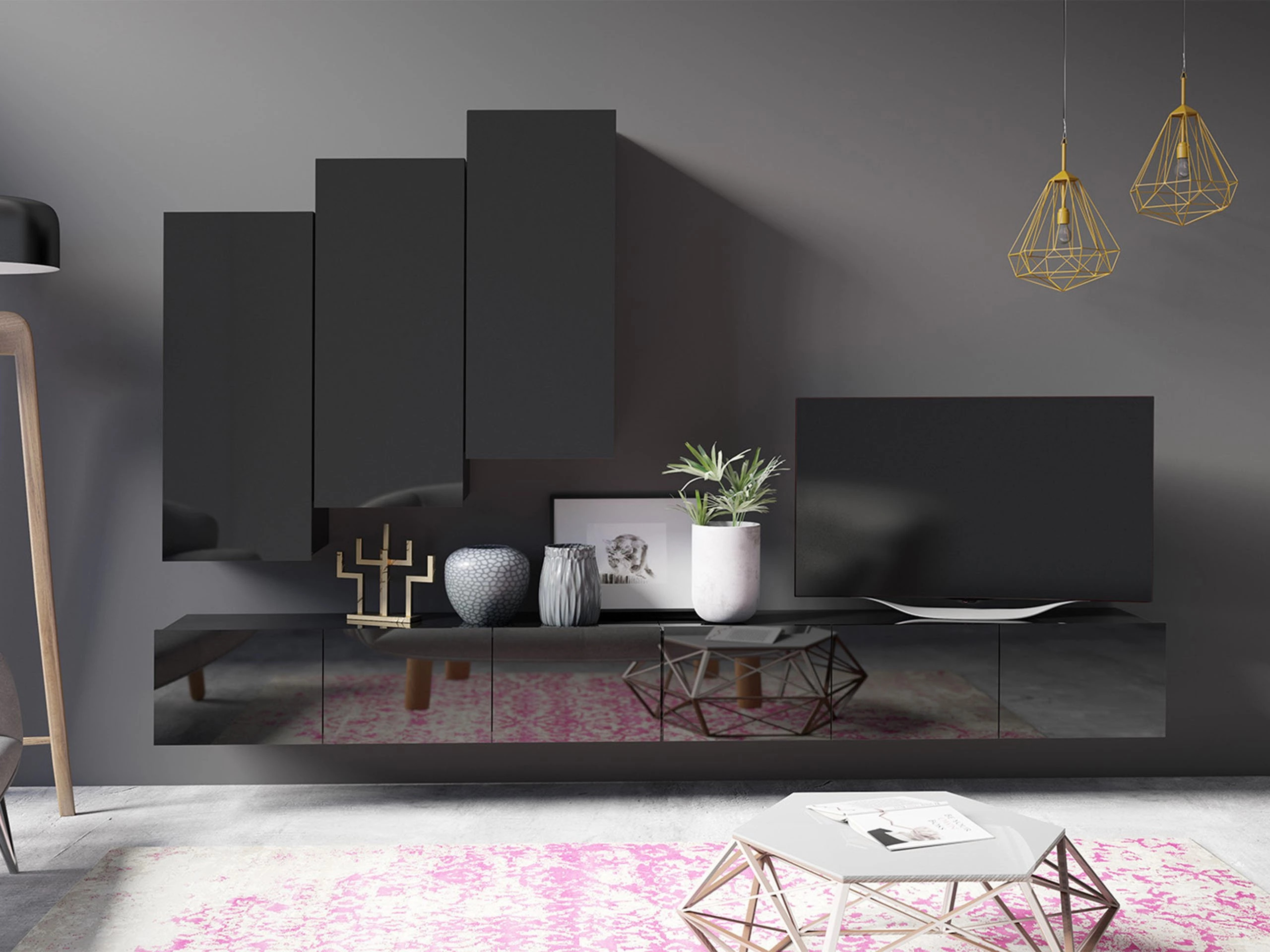 Комплект за хол Remus XX (Черен)