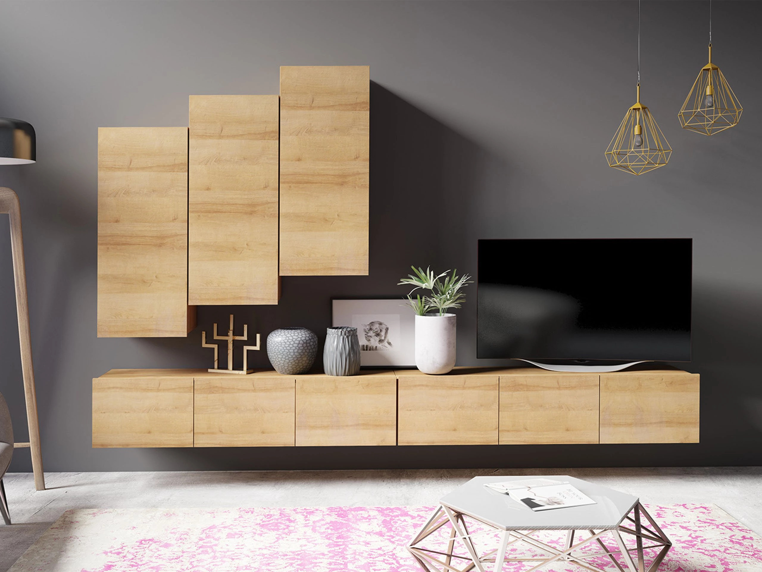 Комплект за хол Remus XX (Златен дъб)