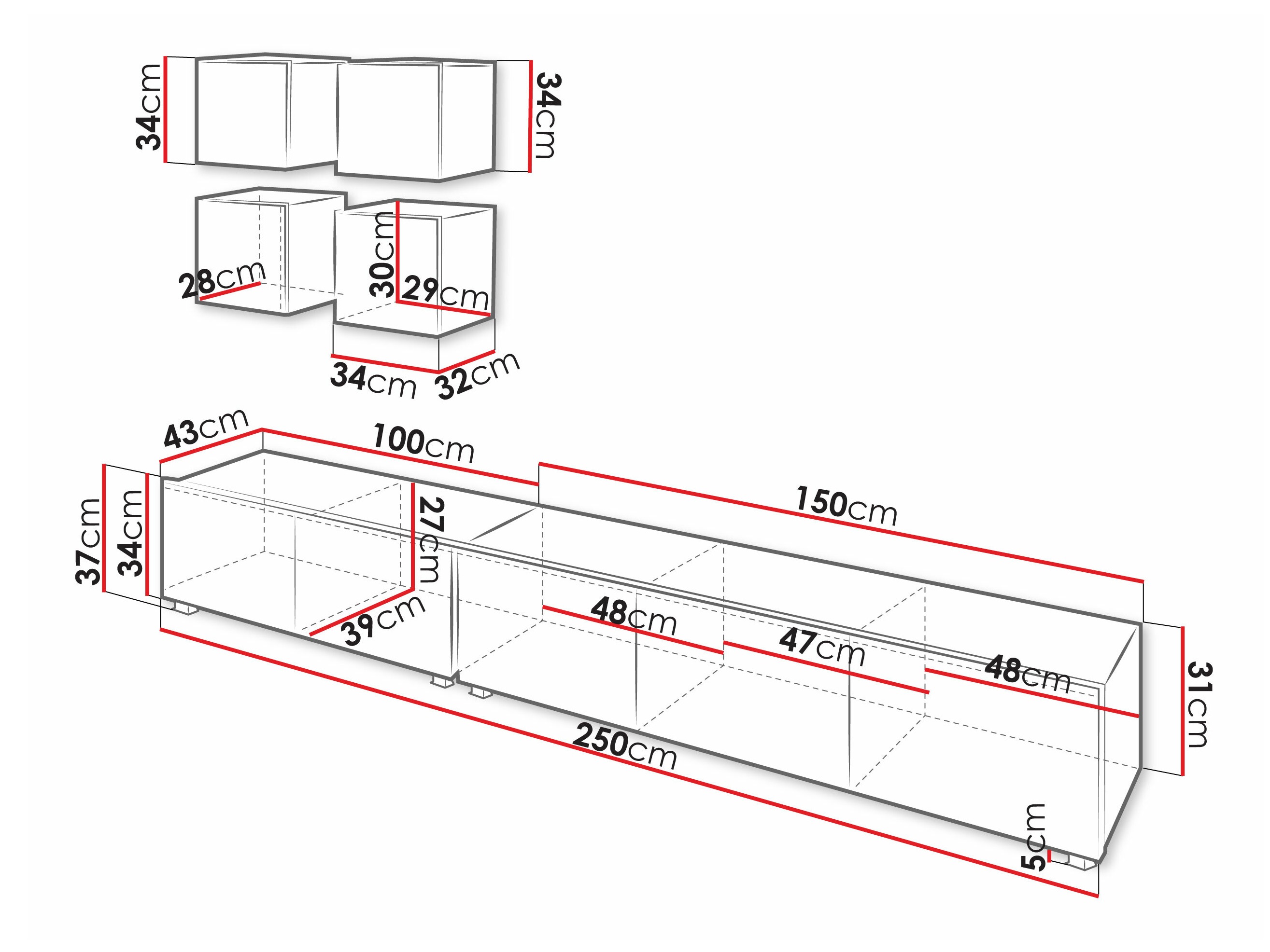 Комплект за хол Tivdalu 132 (Черен + Черен гланц)