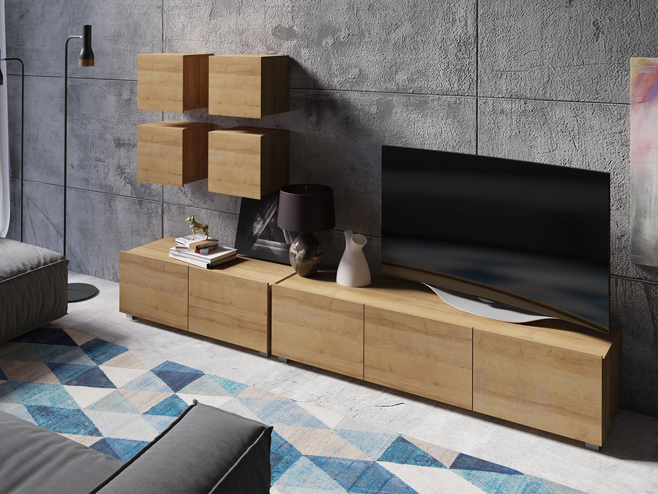 Комплект за хол Tivdalu 132 (Златен дъб)