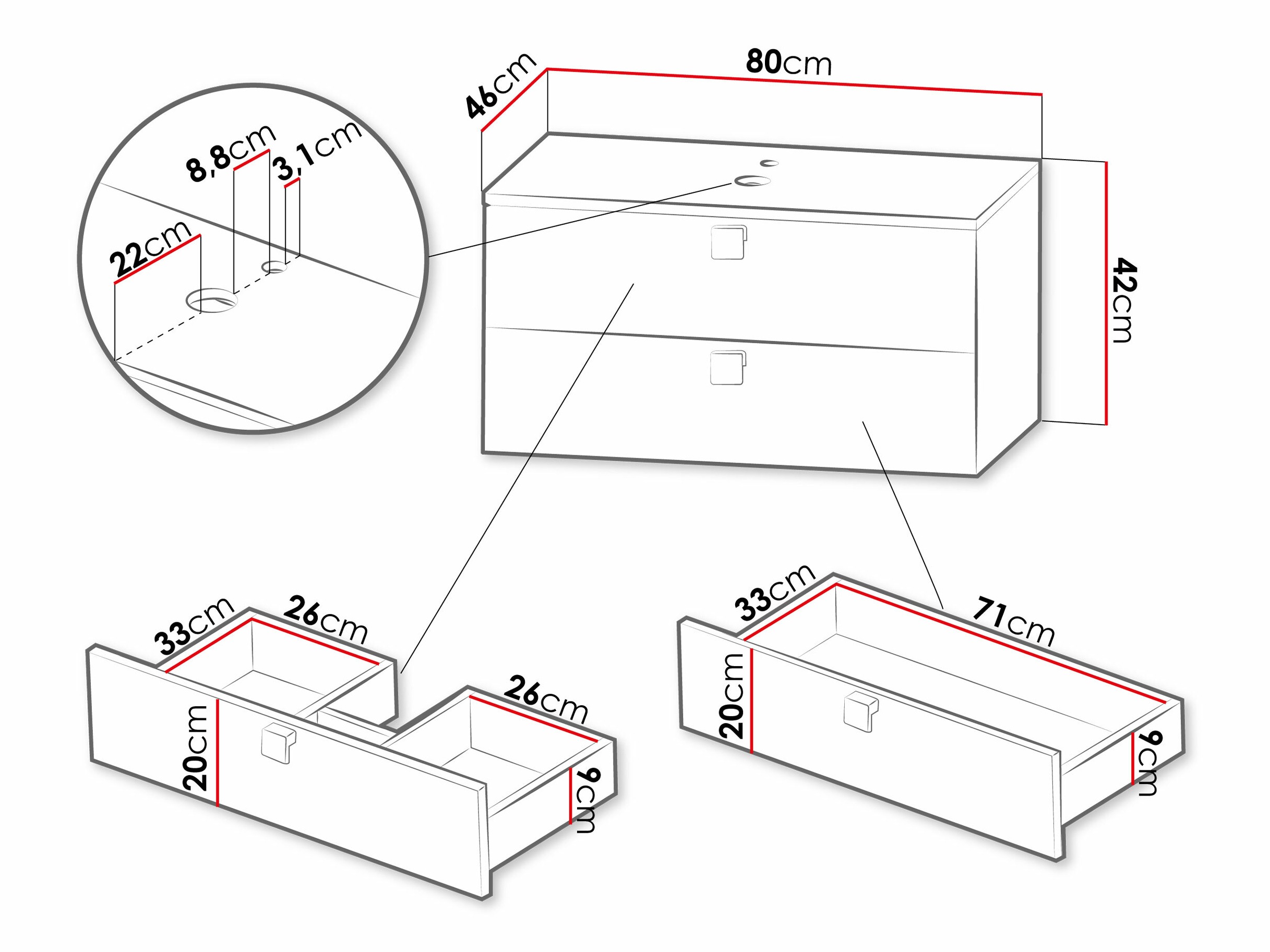 Окачен шкаф за мивка SB4675