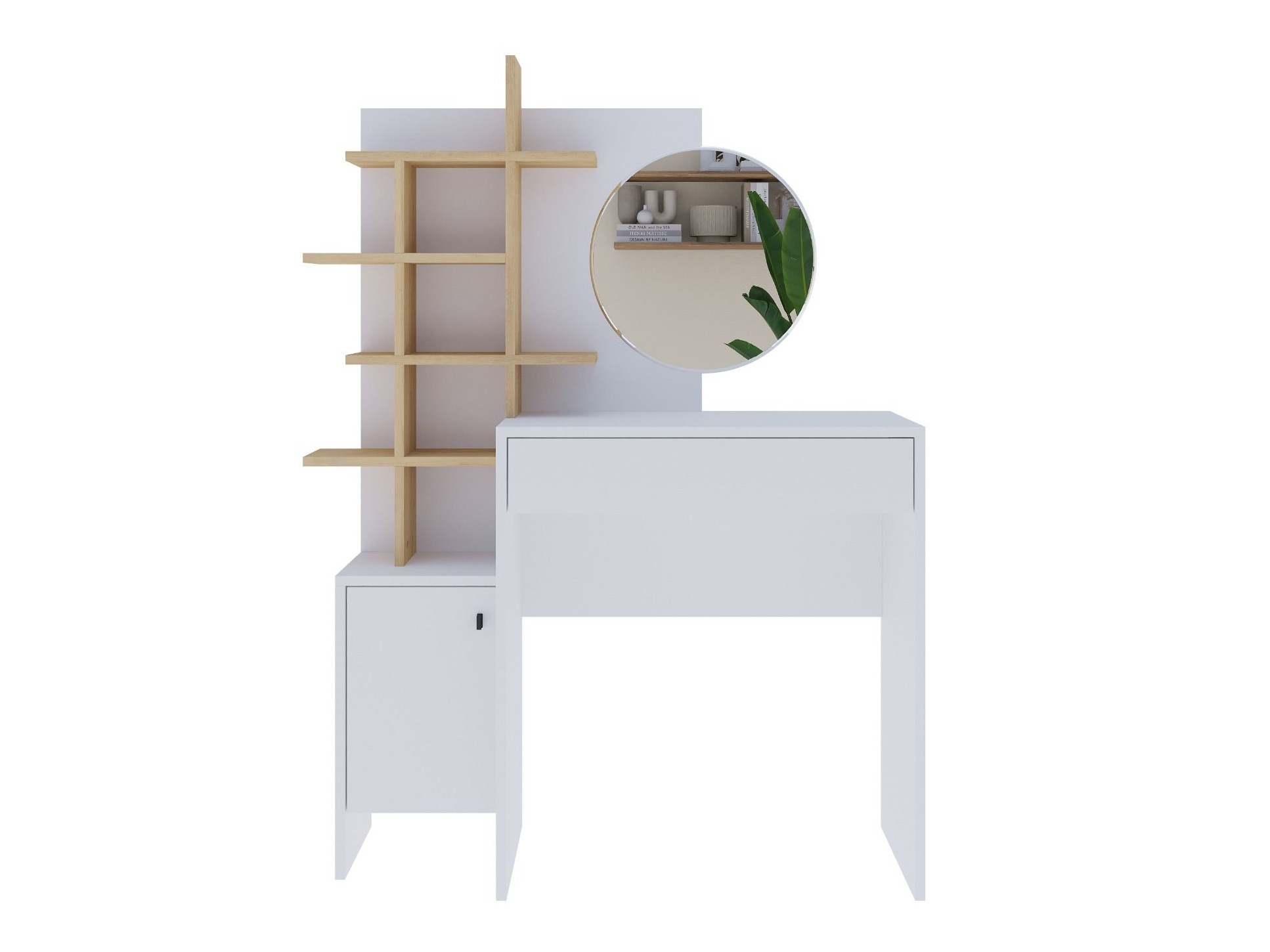 Тоалетка Kailua 220 (Бял + Дъб)