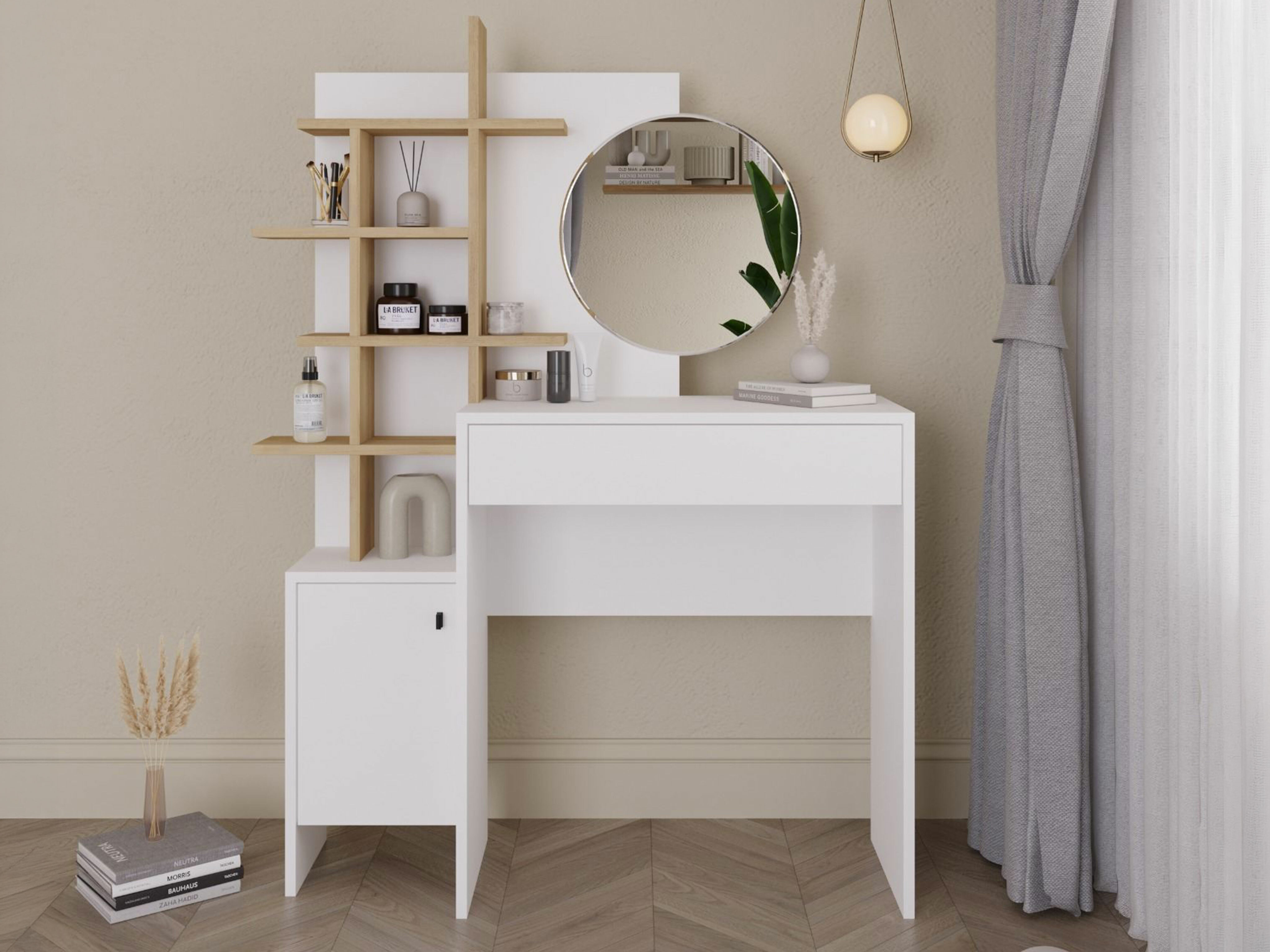 Тоалетка Kailua 220 (Бял + Дъб)