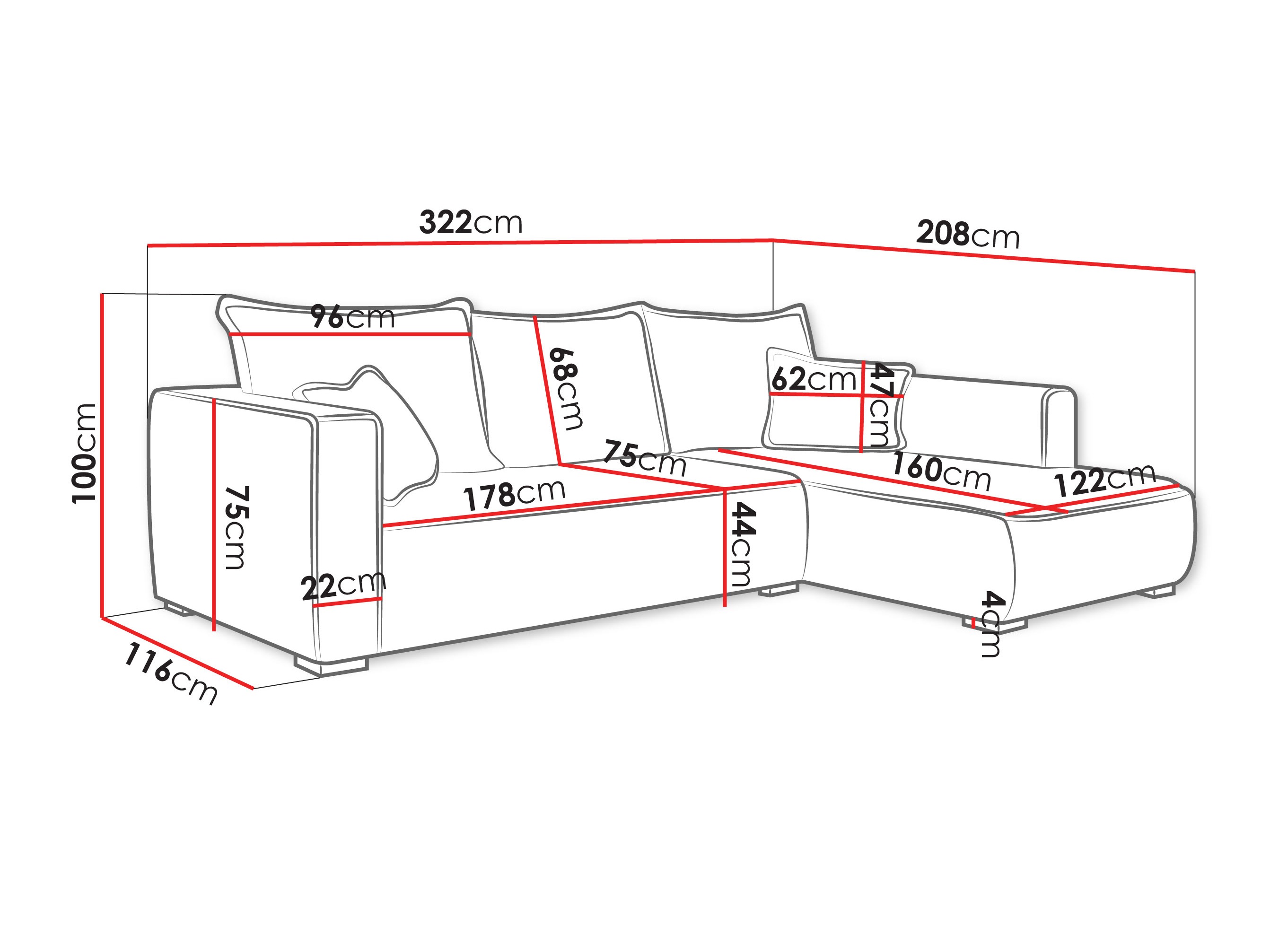 Ъглов диван TrendyNest 125 (Tilia 85)