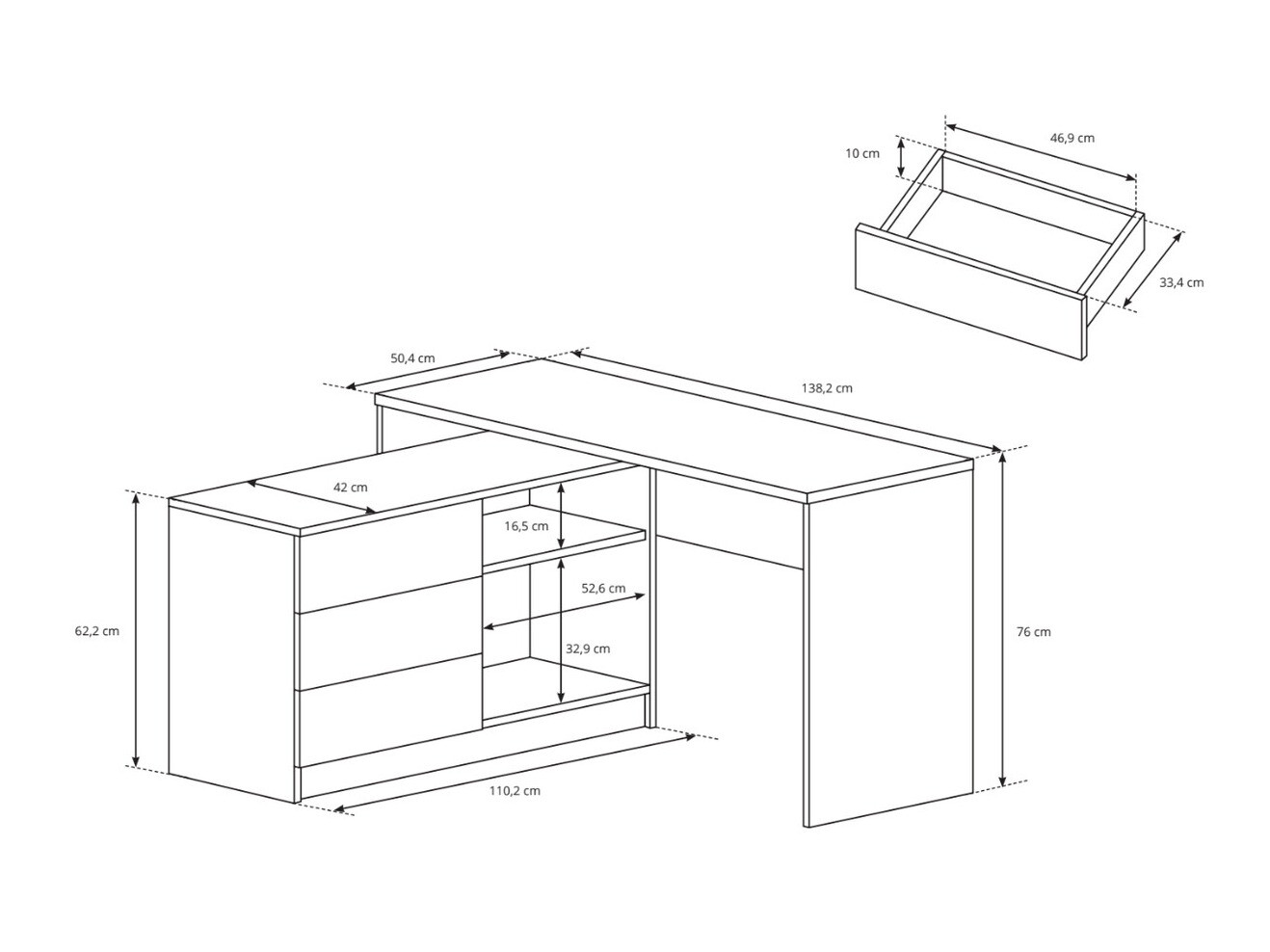 Ъглово офис бюро SB4761