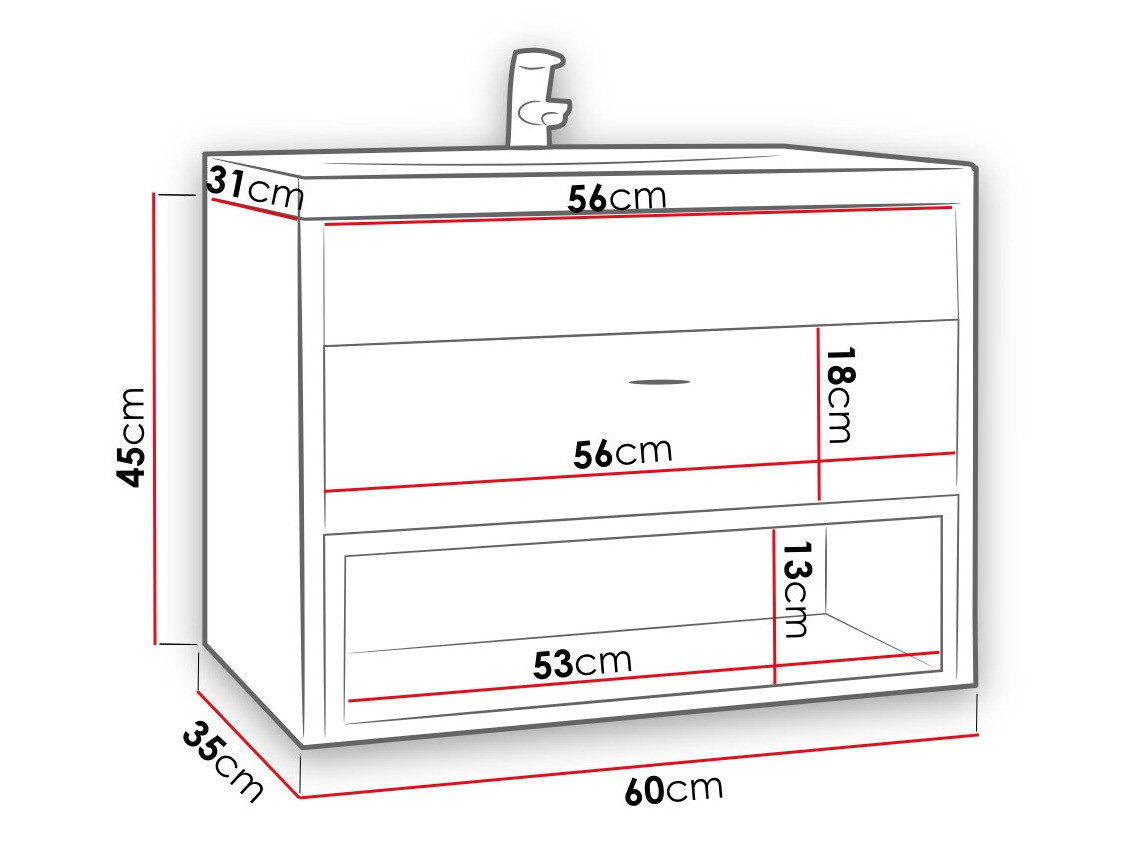Окачен шкаф за мивка SB4762