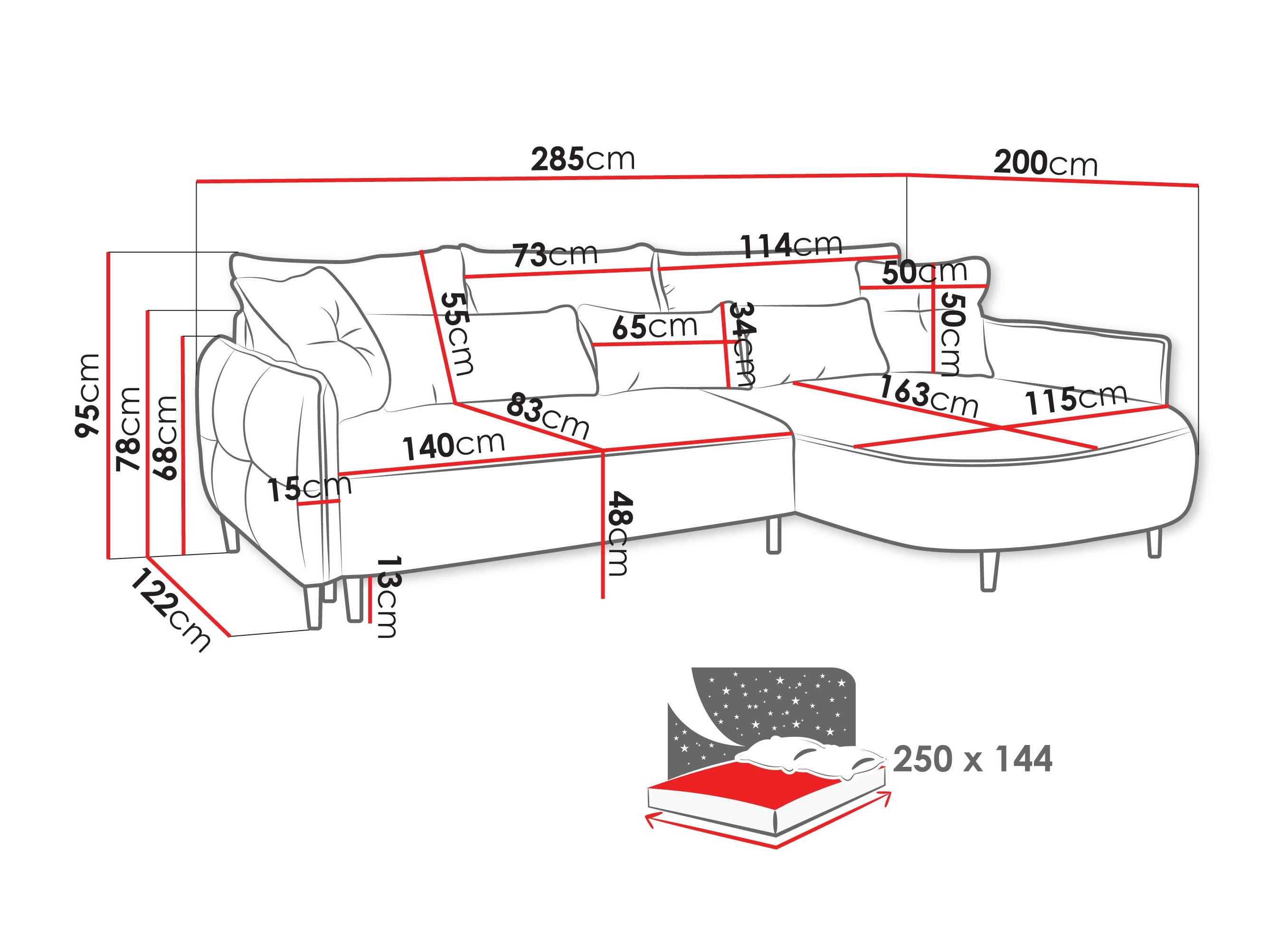 Ъглов диван TrendyNest Prunal (Glow 01)