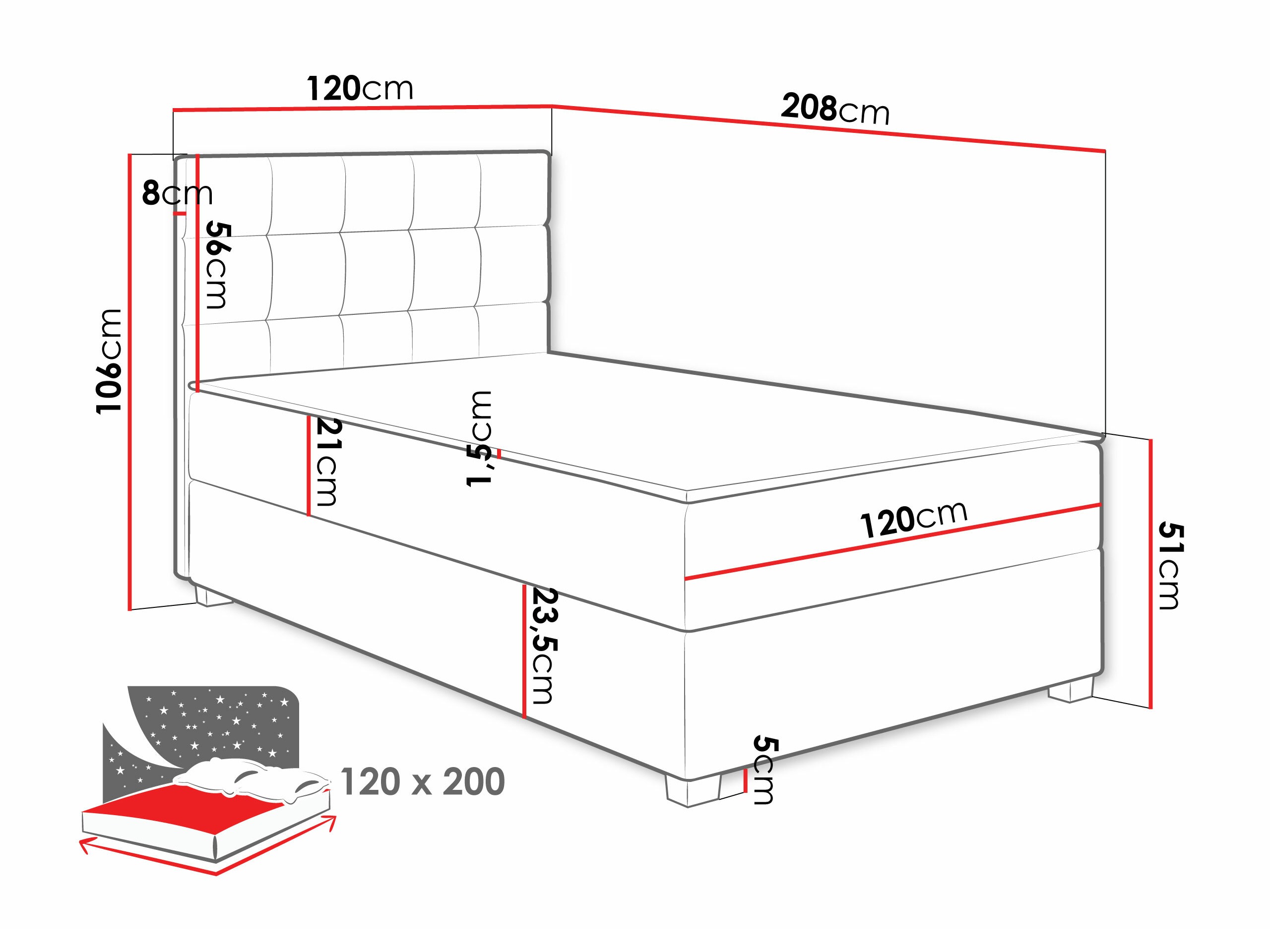 Континентално легло Sanford 107 (Manila 02)