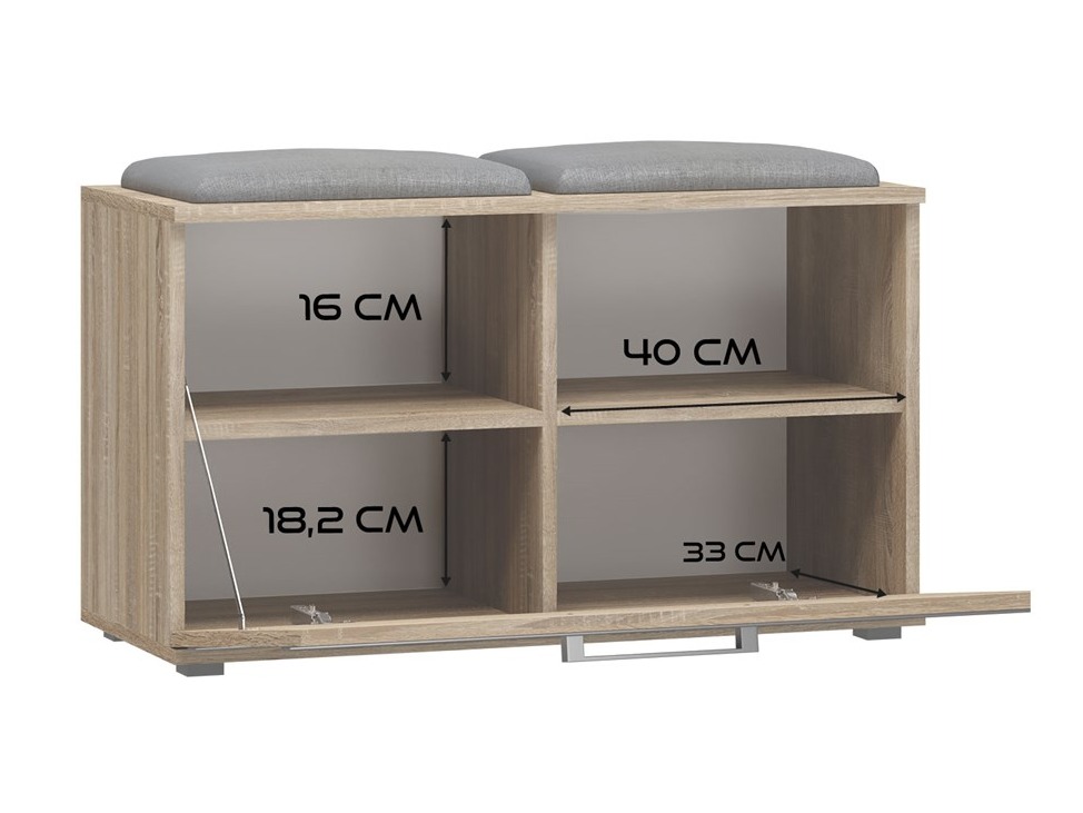 Шкаф за обувки Mandeville 179 (Сонома дъб)