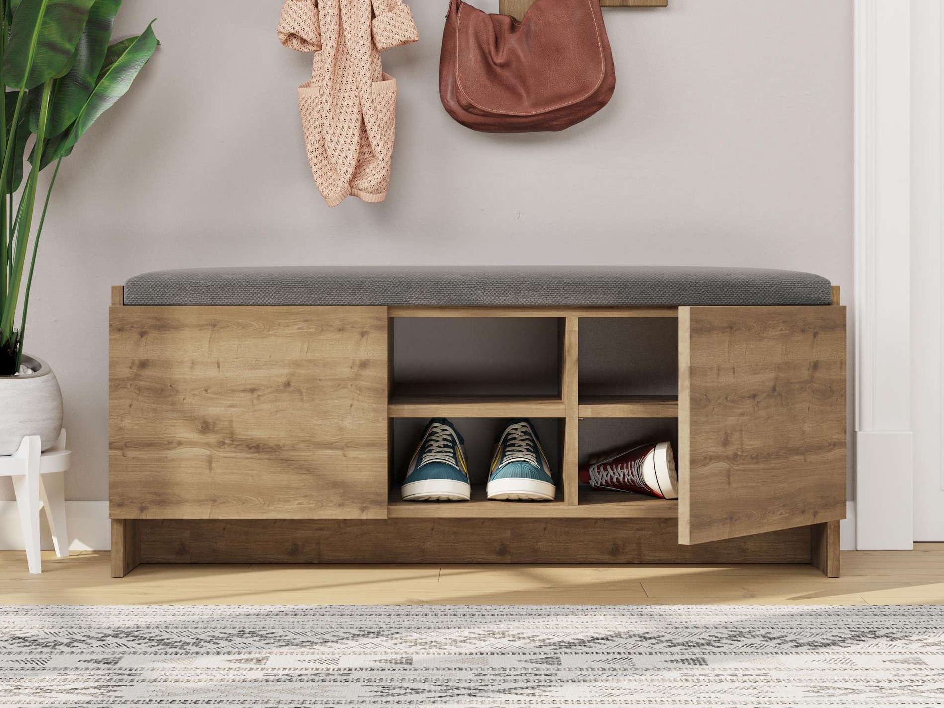 Етажерка за обувки Kailua 1047 (Тъмен дъб)