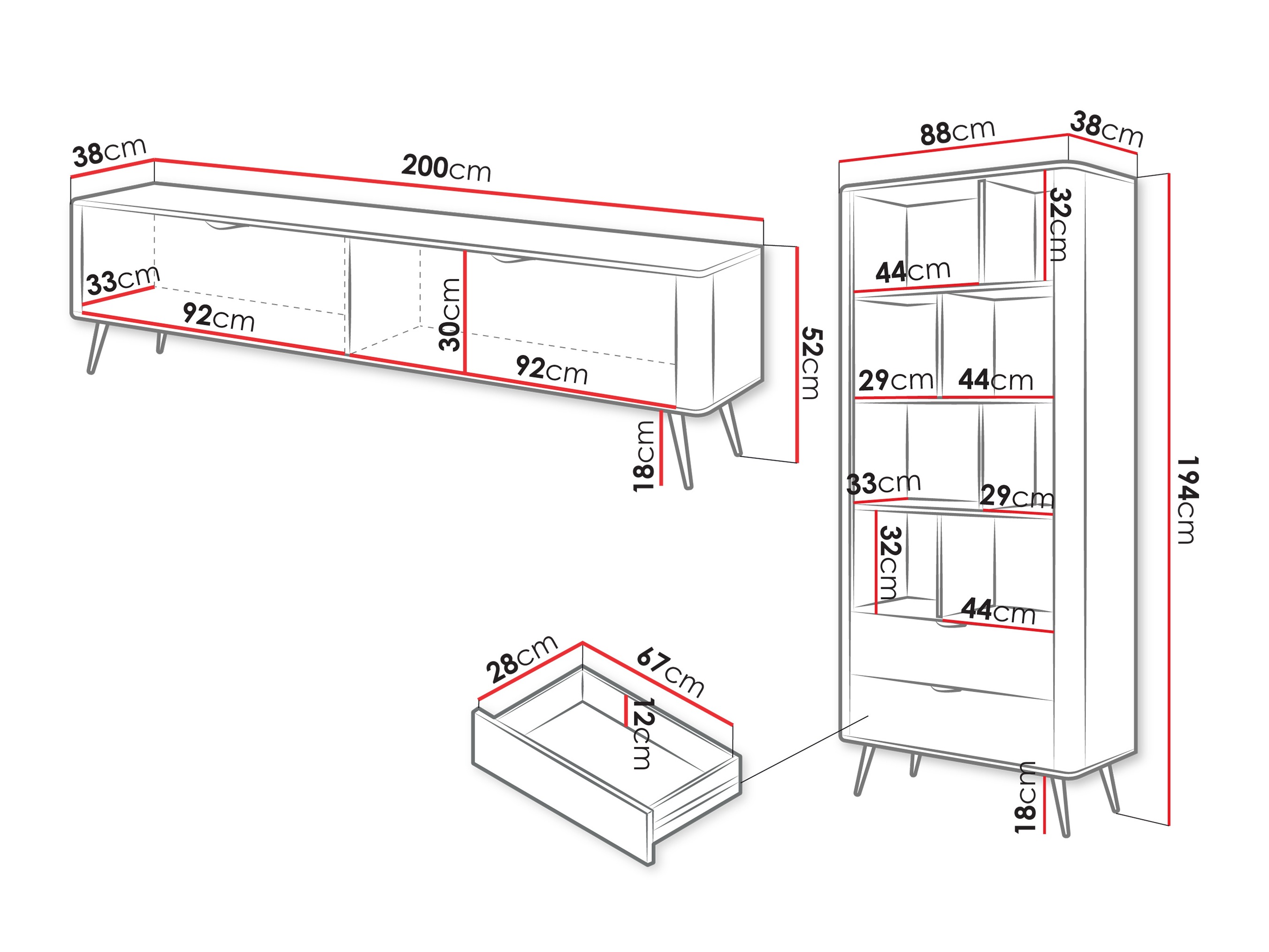 Комплект за хол Lectum (Бежов)