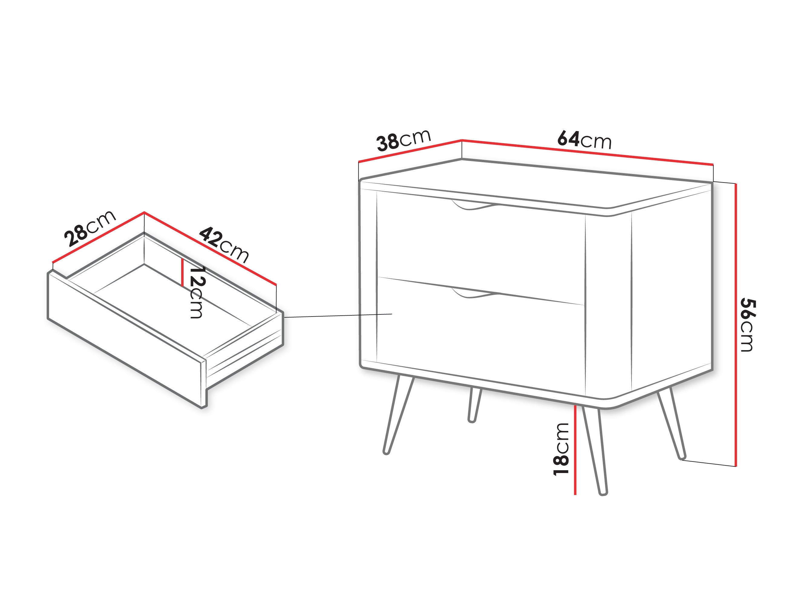 Нощно шкафче Lectum (Бежов)