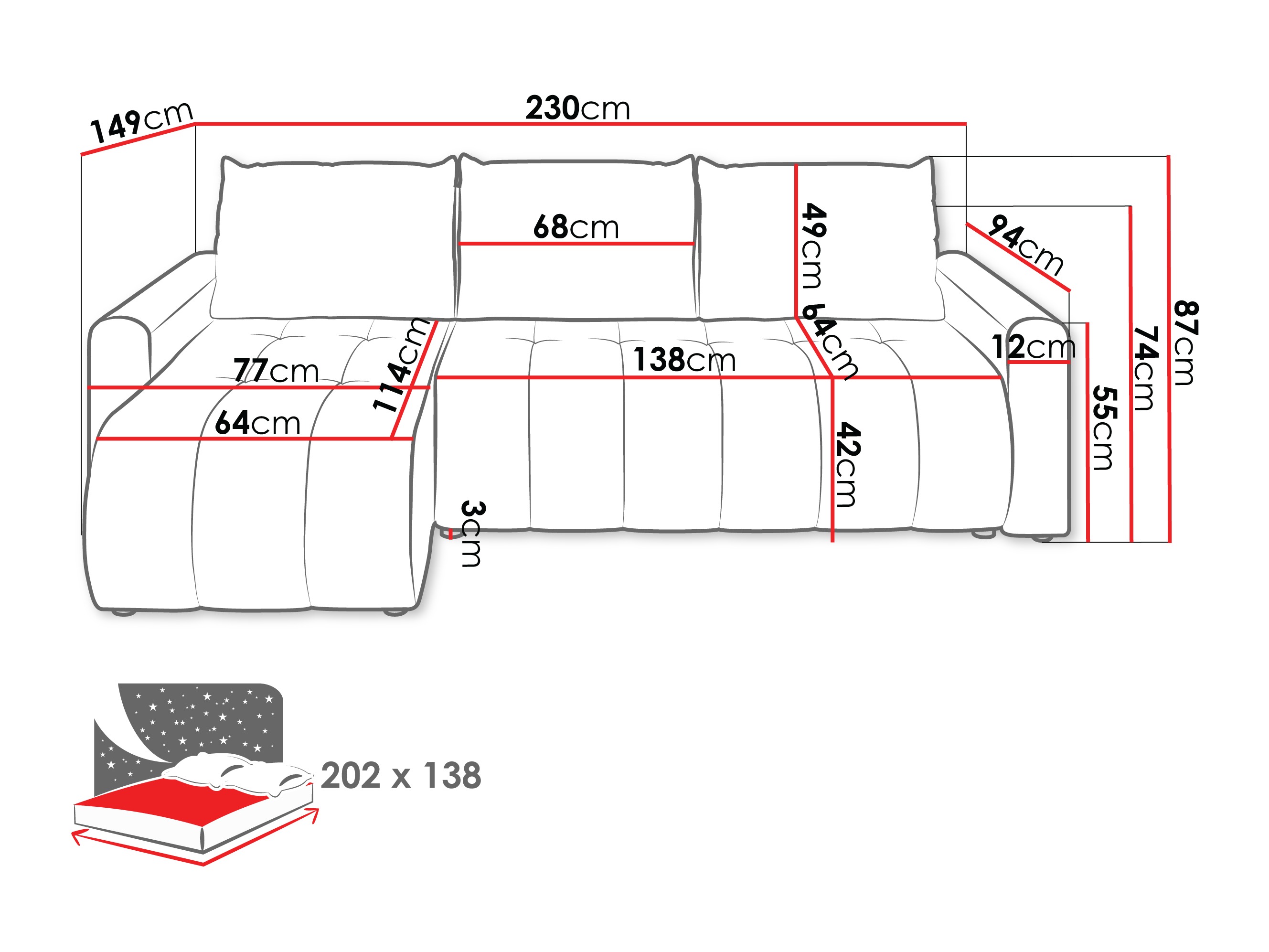 Ъглов диван Providence 198 (Polo 872)