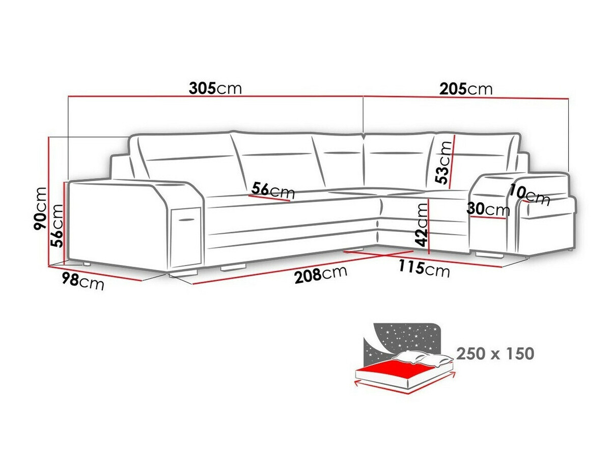 Ъглов диван SB4781