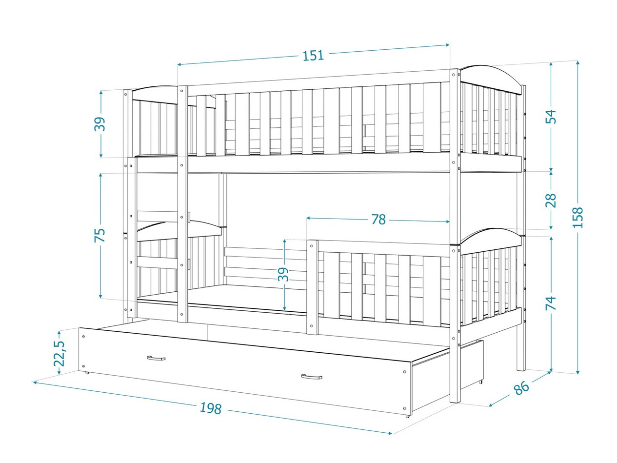 Двуетажно легло SB4789
