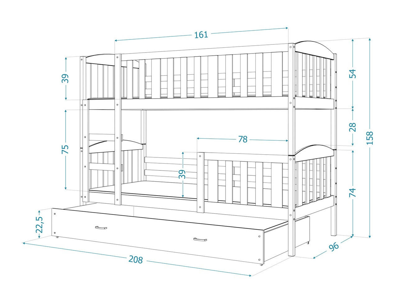 Двуетажно легло SB4790