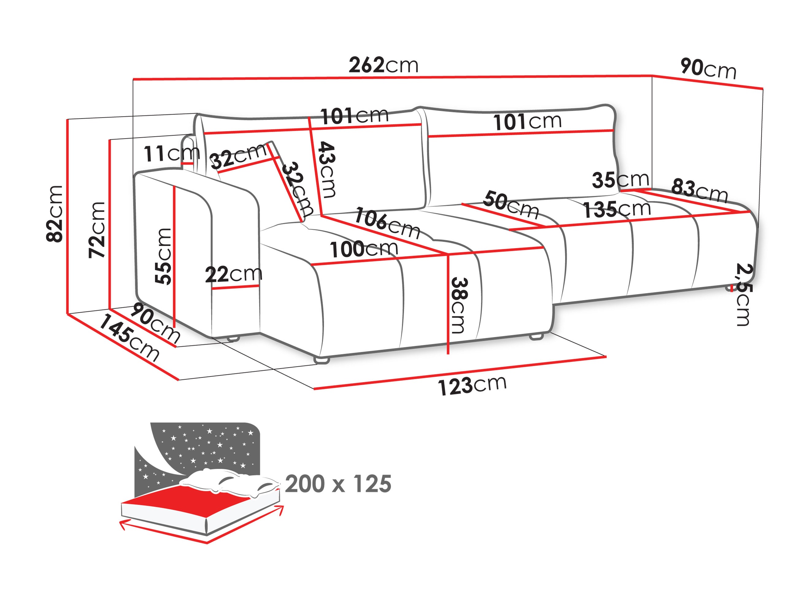 Ъглов диван SB4809