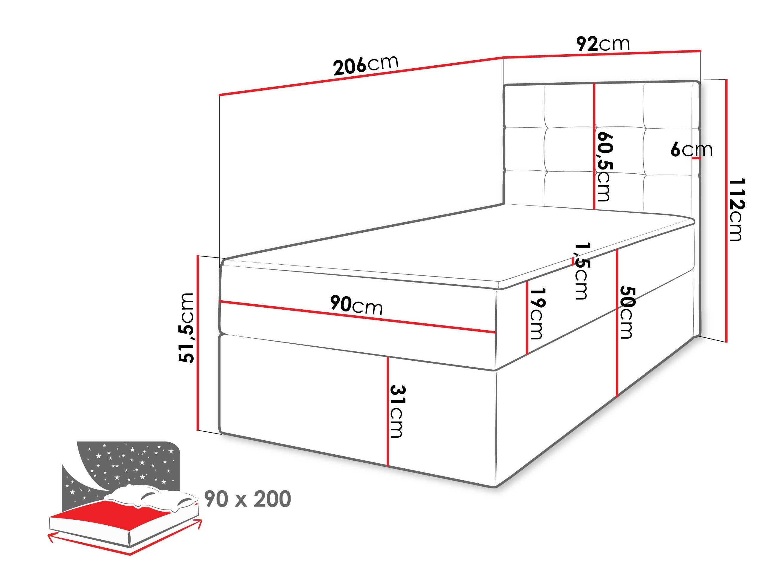 Континентално легло Comfivo Osculum II (Lambi 11)