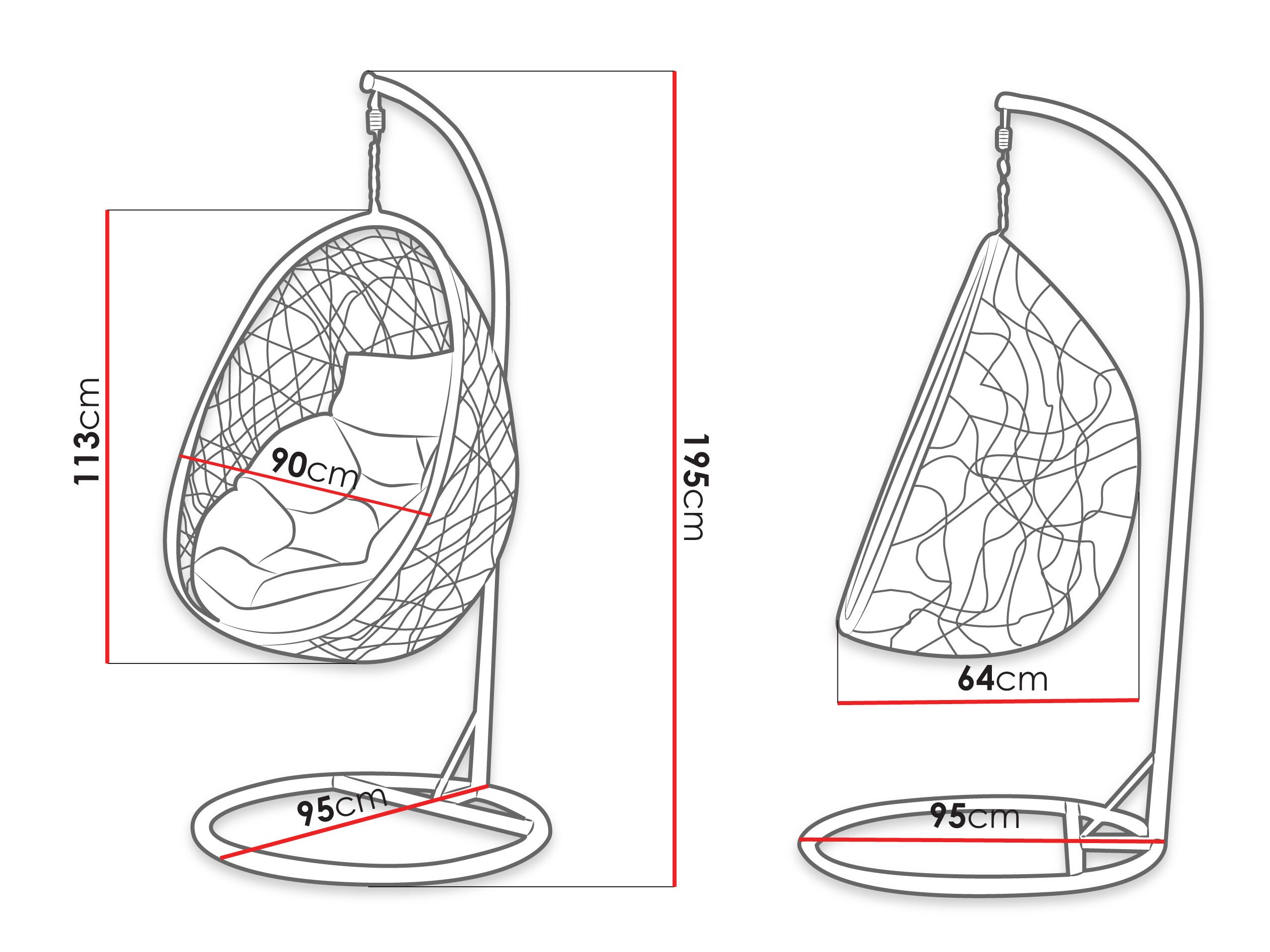 Градинска люлка Comfivo Undtudo (Тъмно сив + Сив)
