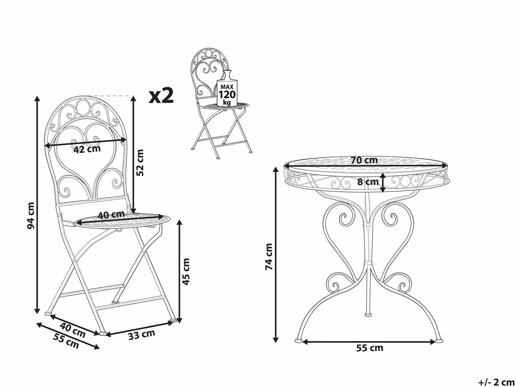 Комплект за балкон Berwyn 3226 (Роза)