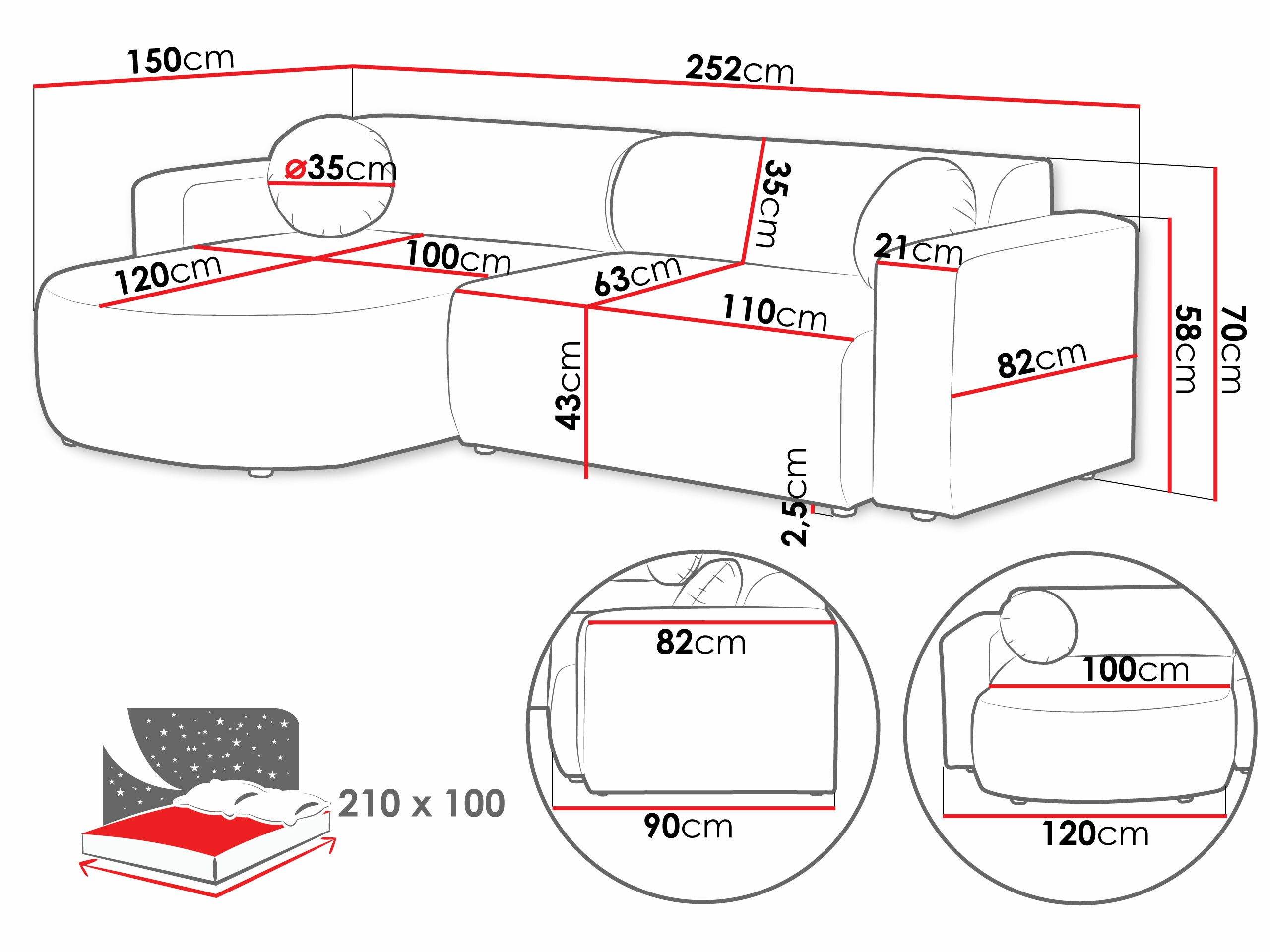 Ъглов диван SB4836