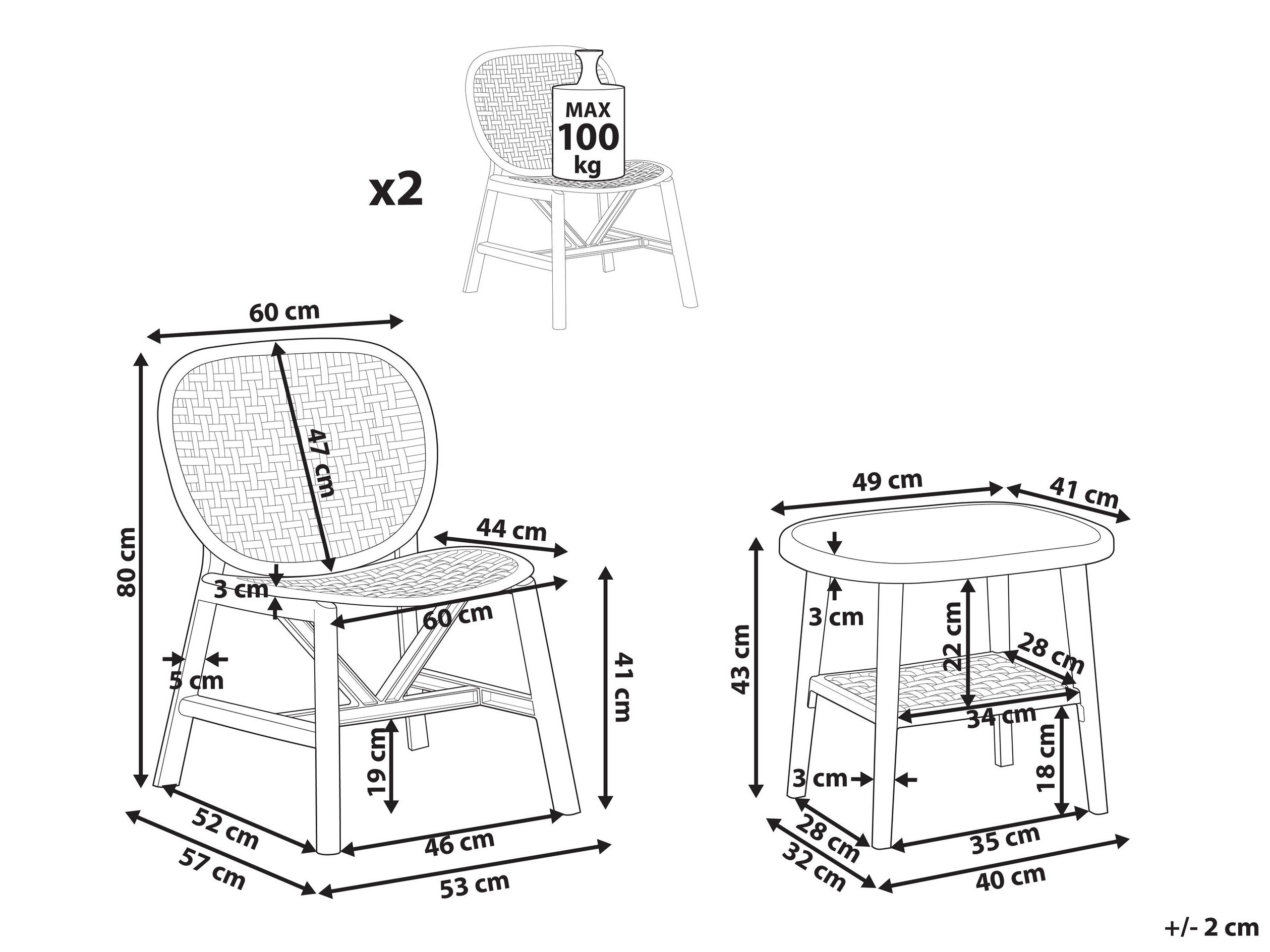 Комплект за балкон Berwyn 3236 (Зелен)