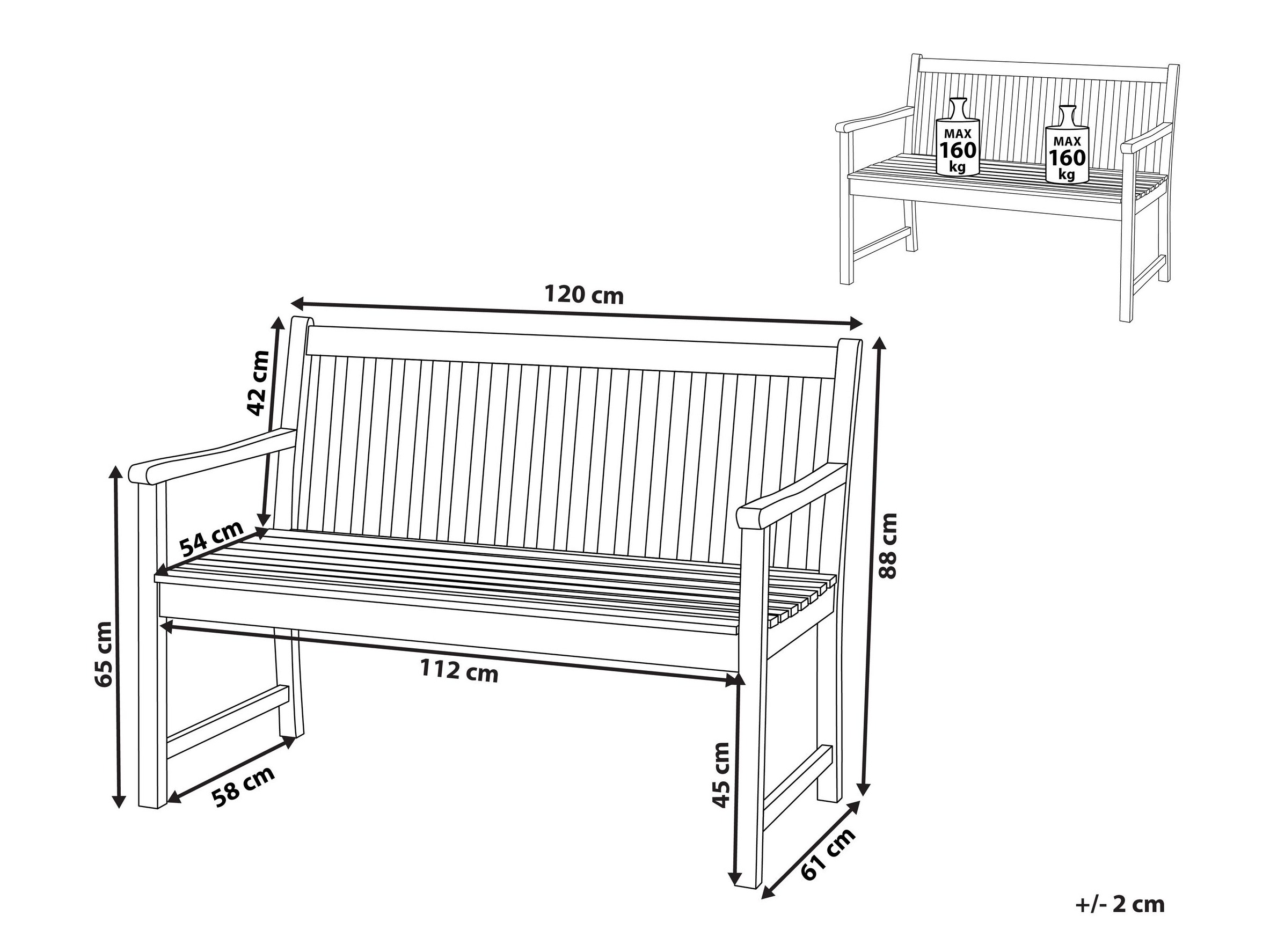 Градинска пейка Berwyn 3237