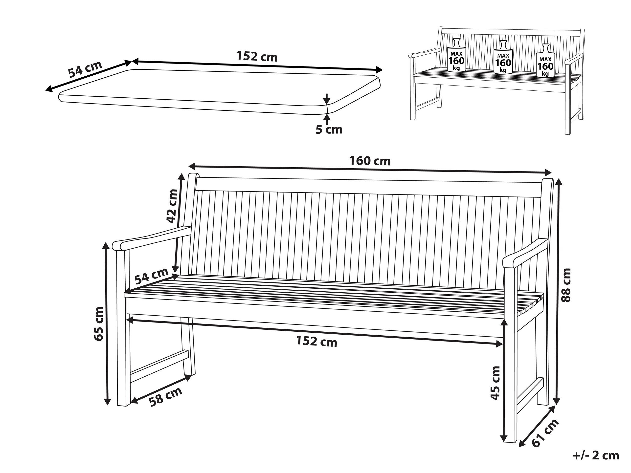 Градинска пейка Berwyn 3248 (Бял + Тъмно синьо)