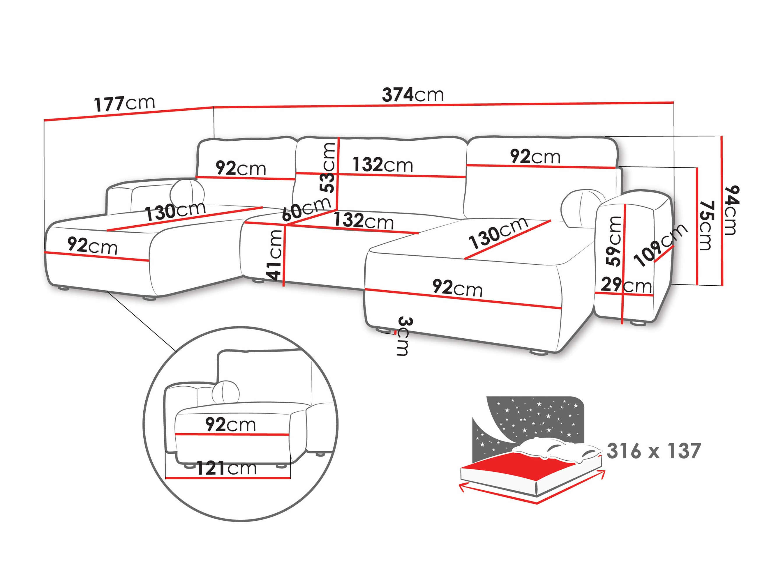 Ъглов диван TrendyNest Piscor (Coral 80)