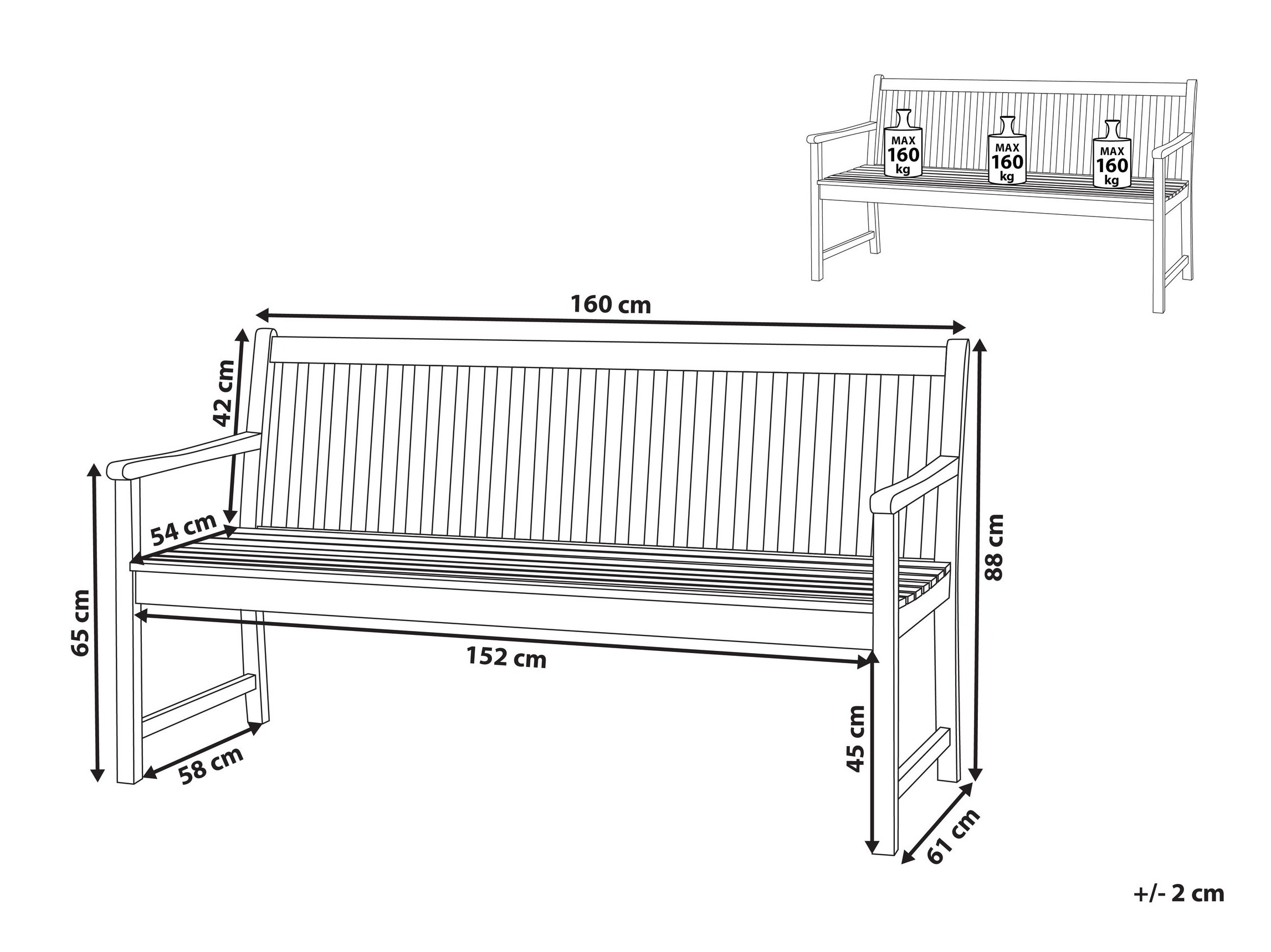 Градинска пейка Berwyn 3238