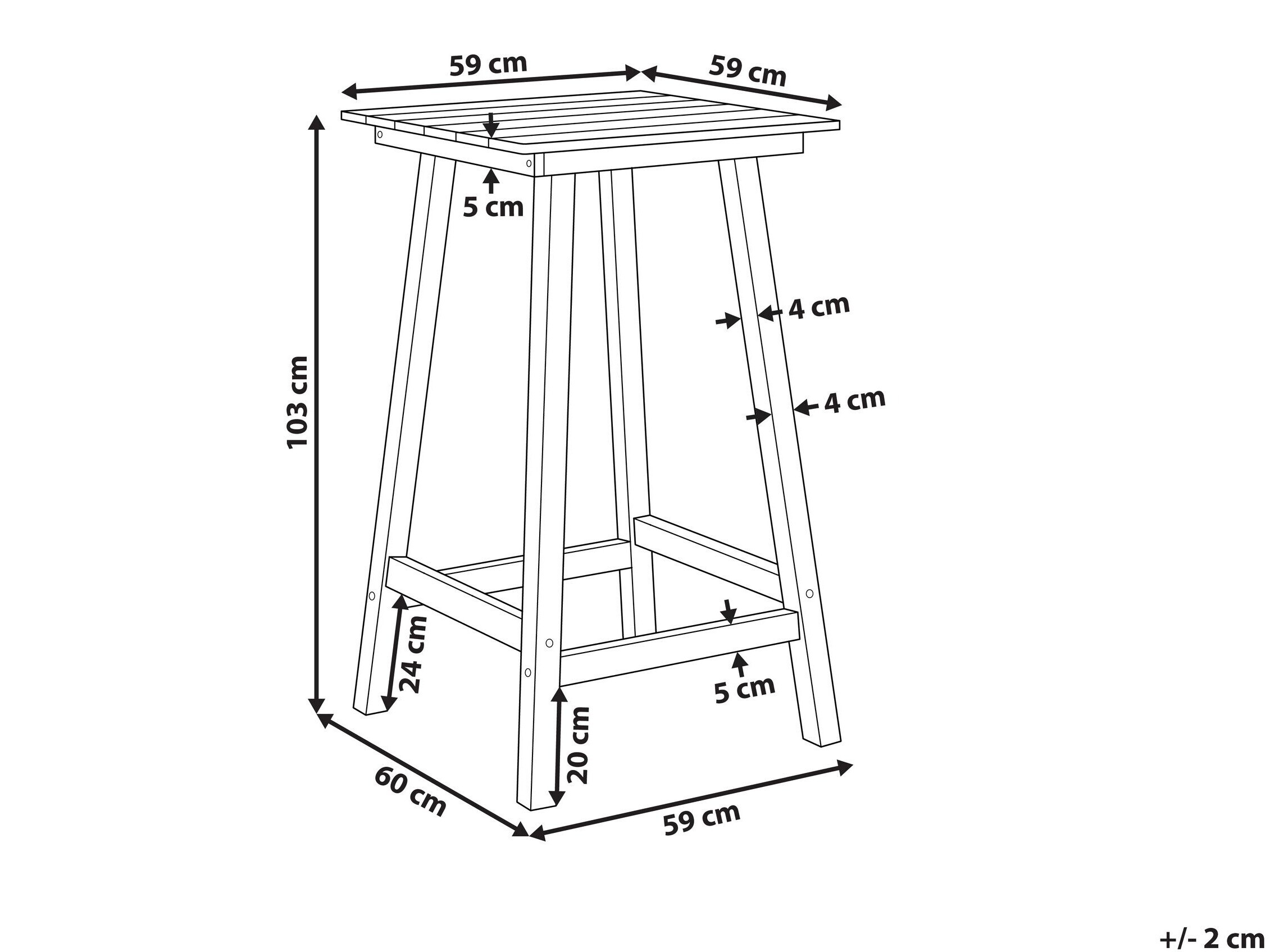 Градинска бар маса Berwyn 3250 (Червен)