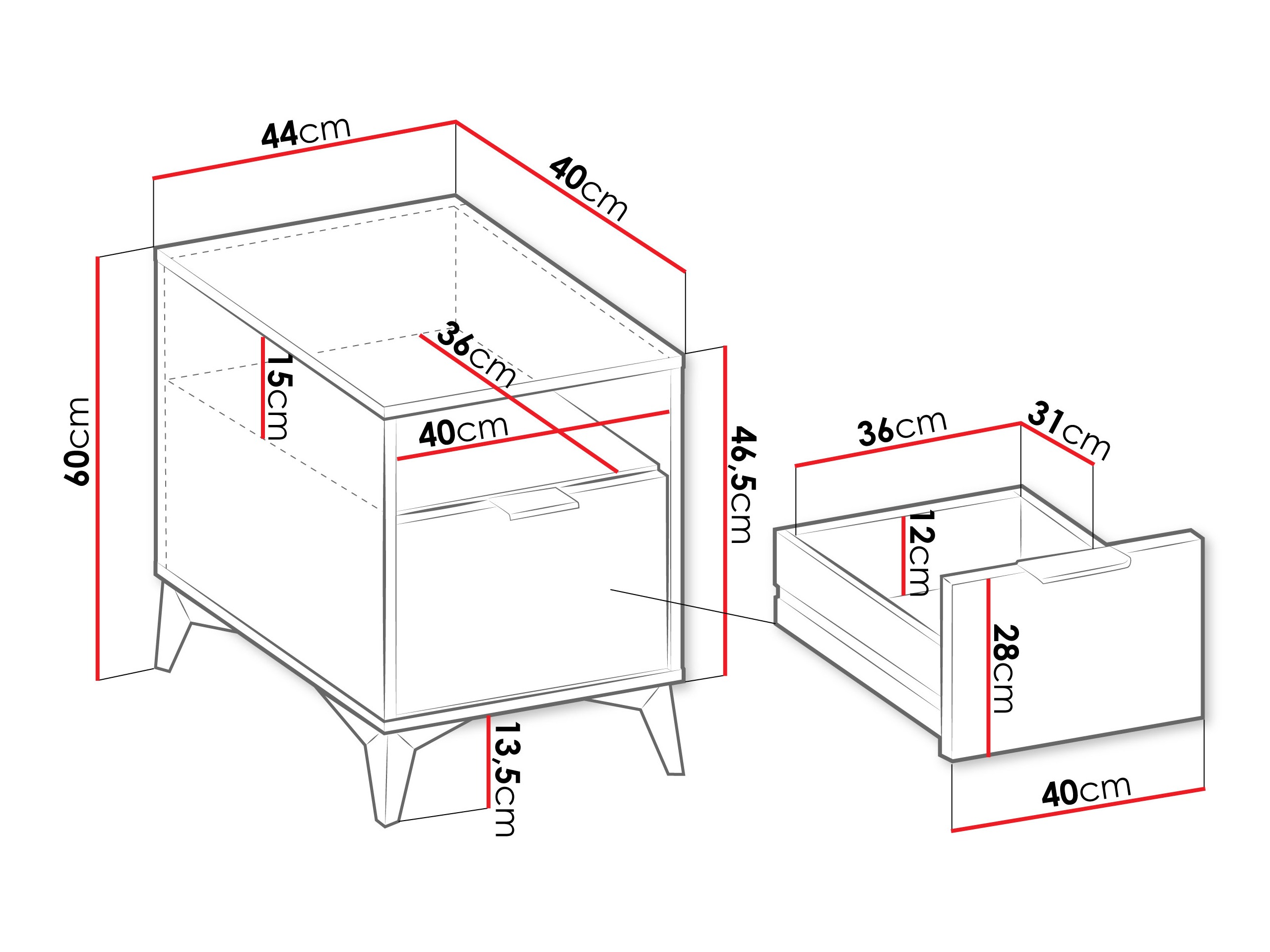 Нощно шкафче Comfivo Enoteo 105