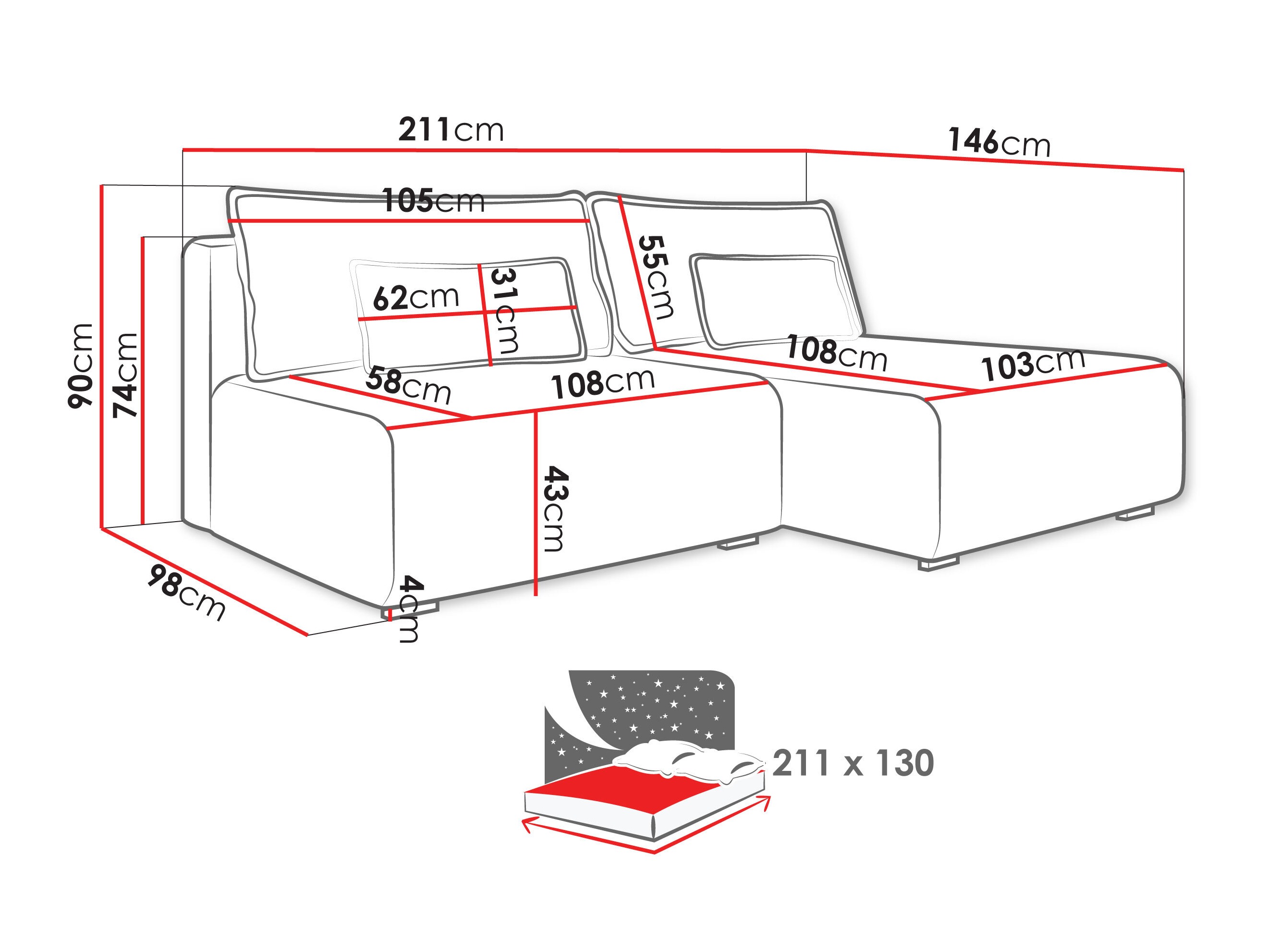 Ъглов диван TrendyNest Fenestal (Tilia 01)