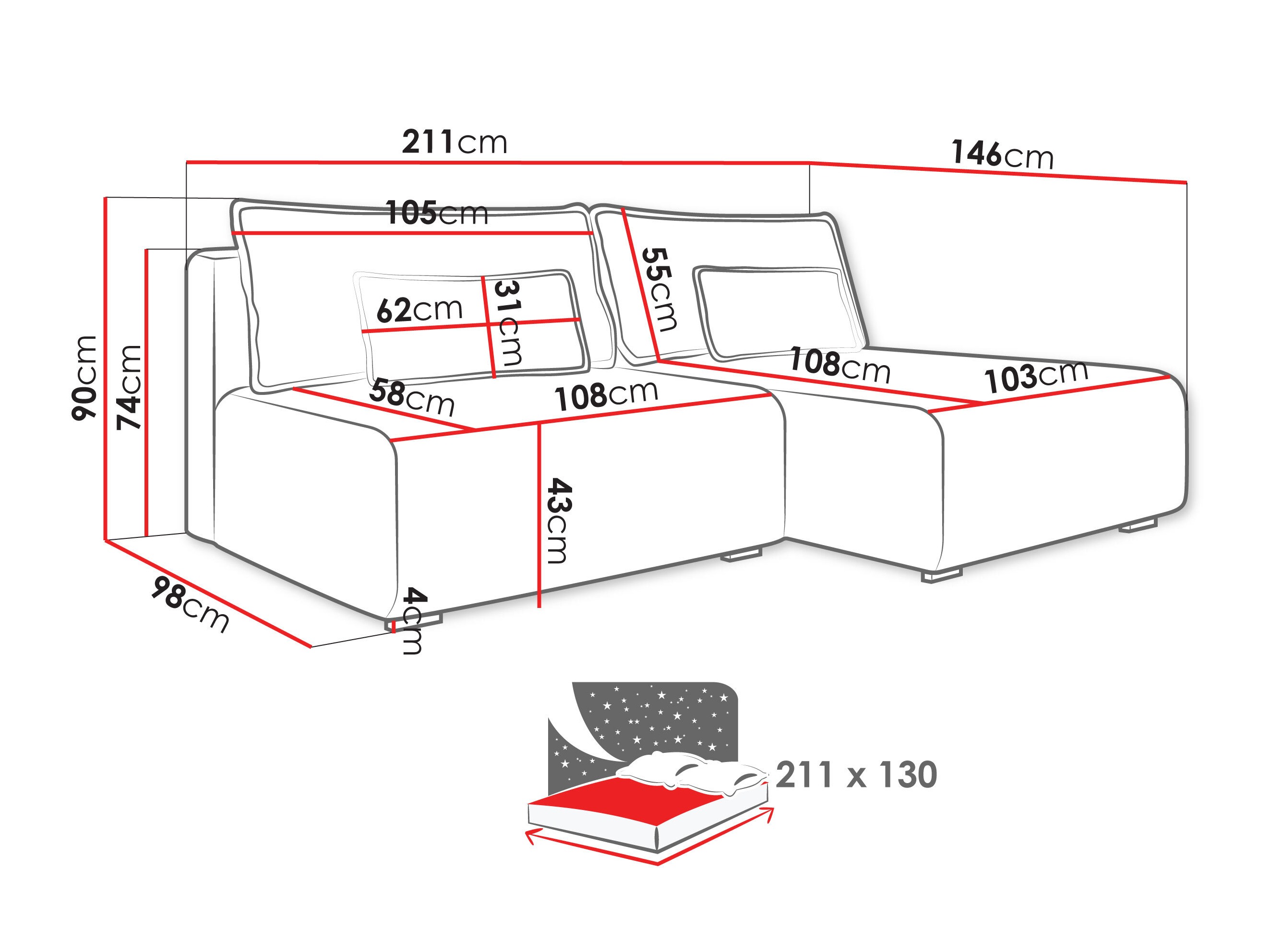 Ъглов диван TrendyNest Fenestal (Tilia 39)