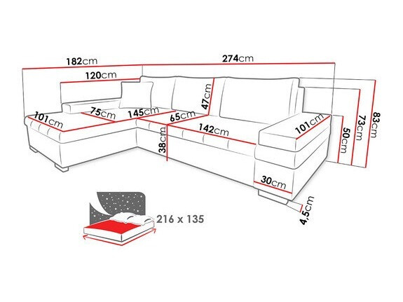 Ъглов диван SB4843