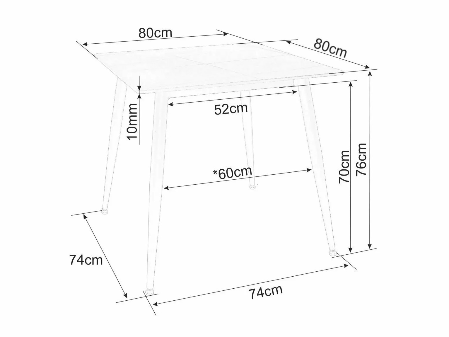 Маса Detroit 876 (Бял мрамор)