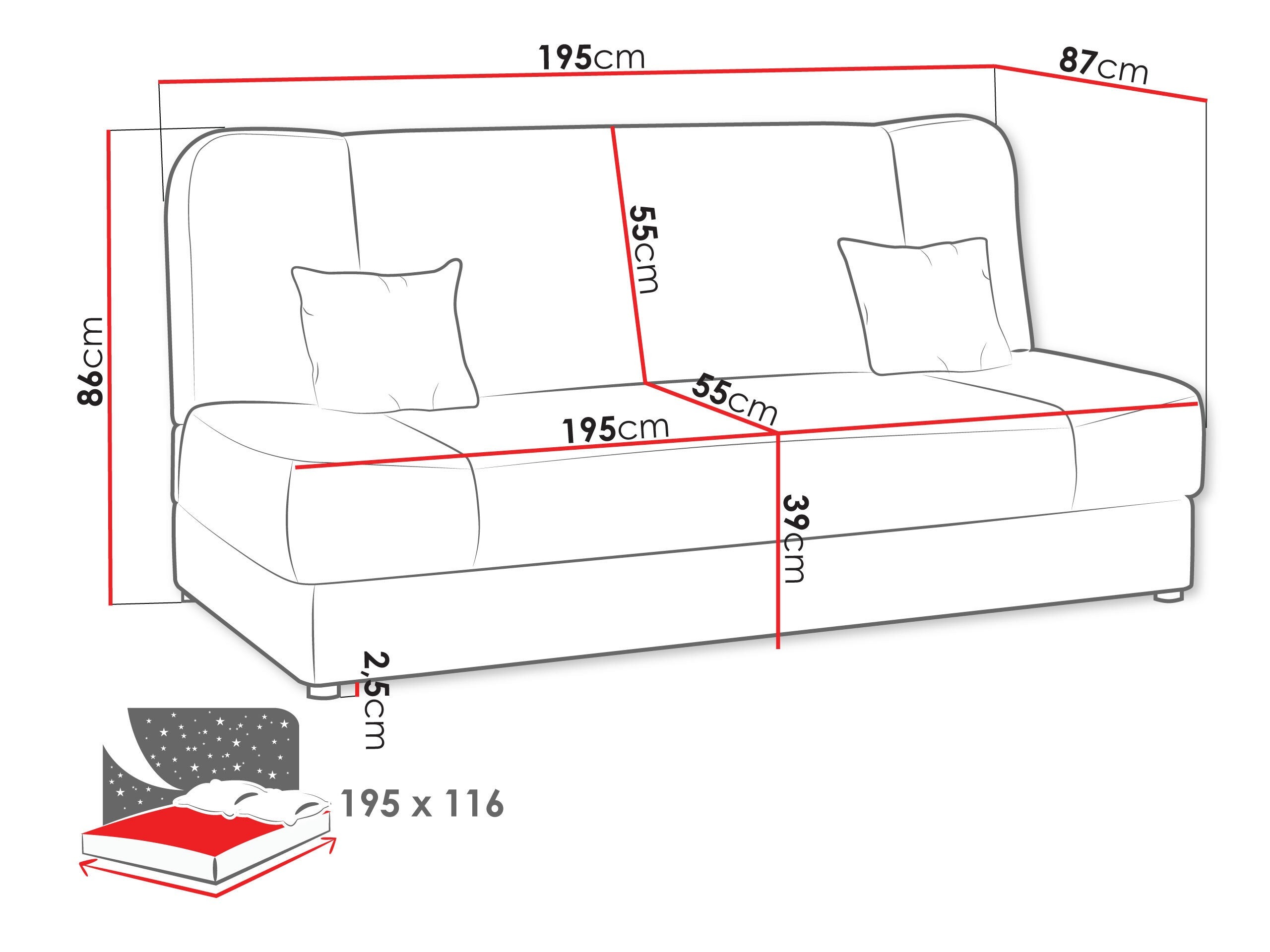 Разтегателен диван Comfivo Cera (Magic Velvet 2217 + Magic Velvet 2219)