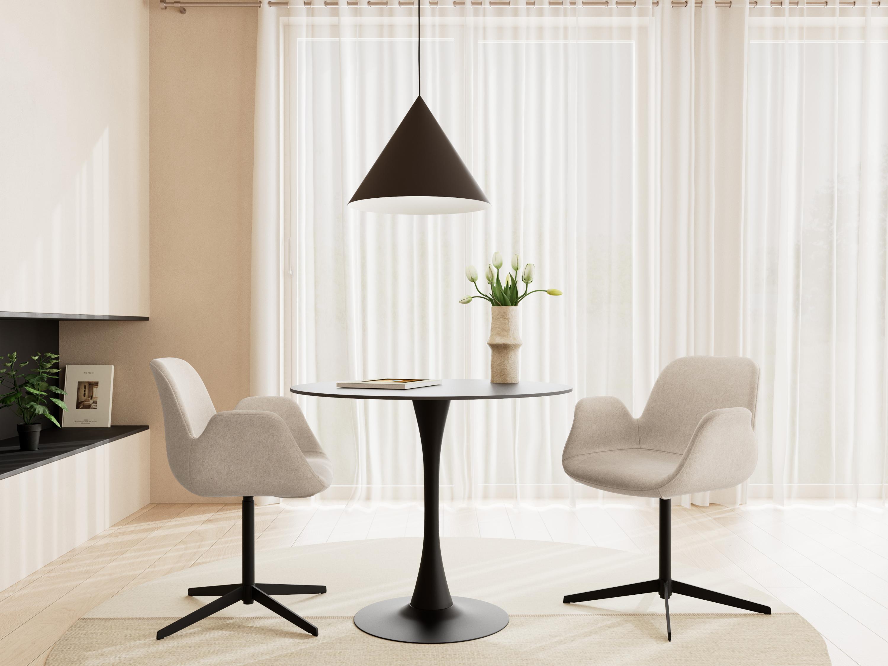 Стол Norsica 1058 (Черен + Светлокафяво)