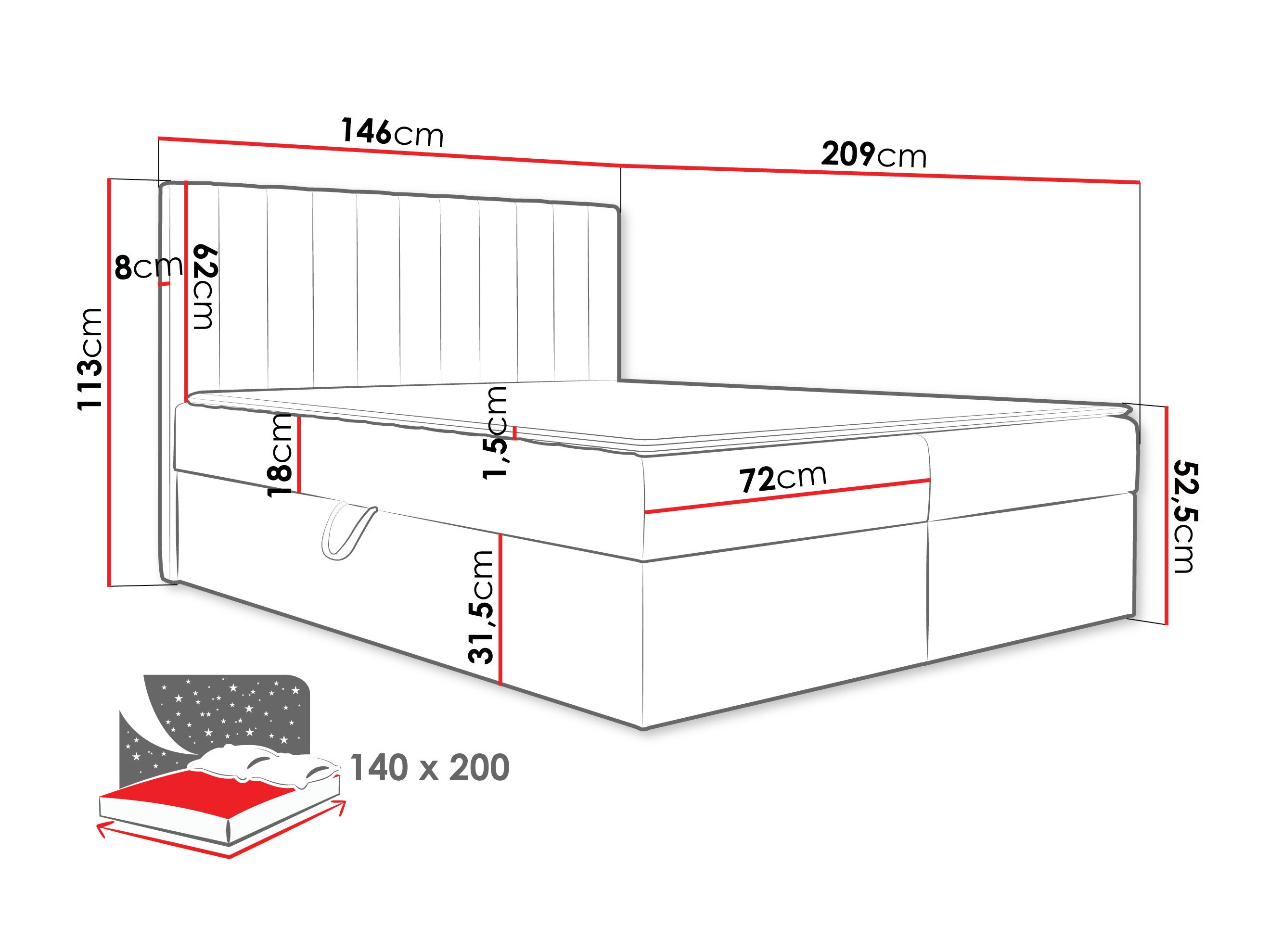 Континентално легло Garland 100 (Lima 46)