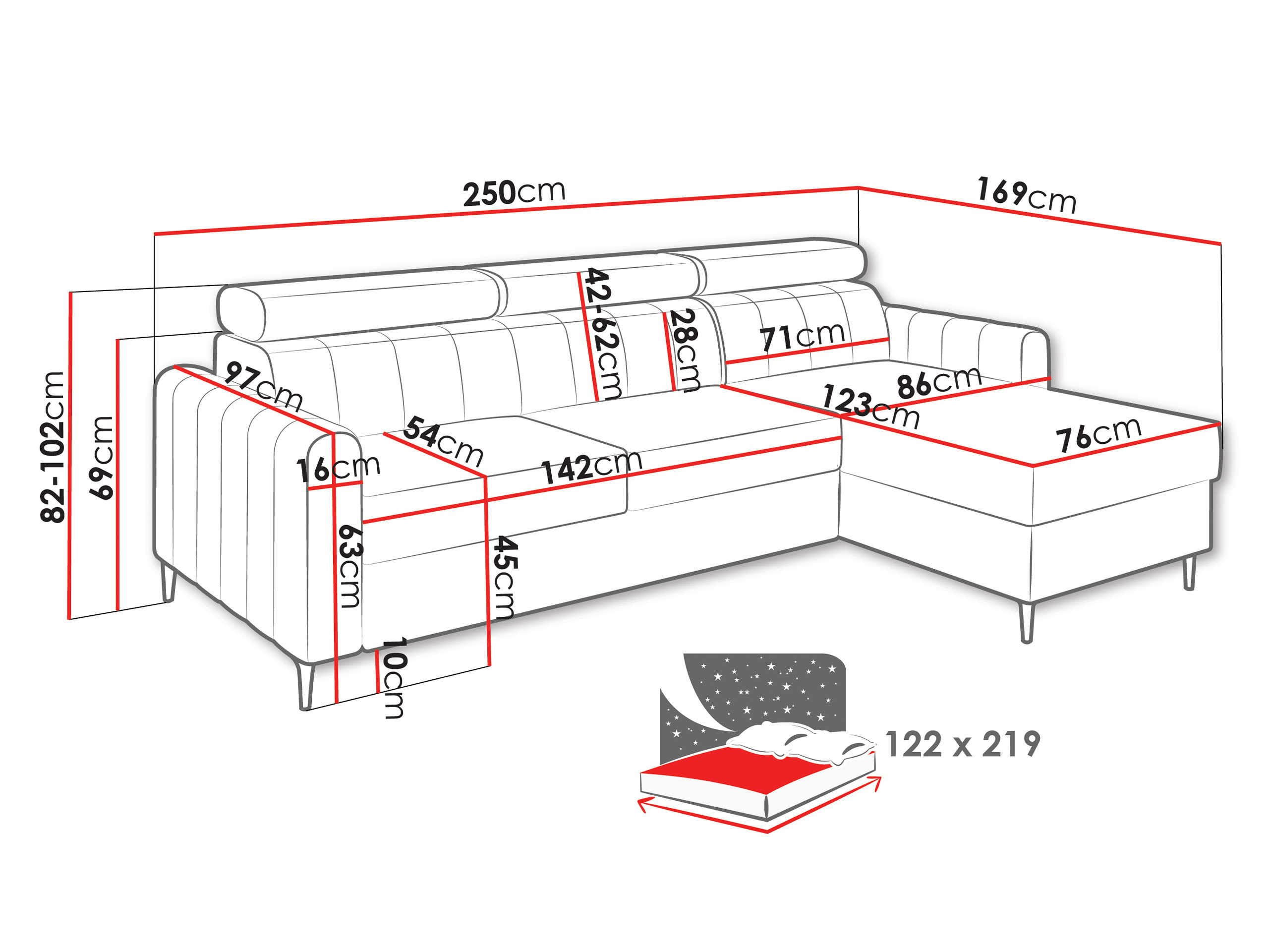 Ъглов диван Stonecrest 111 (Cruz 09)