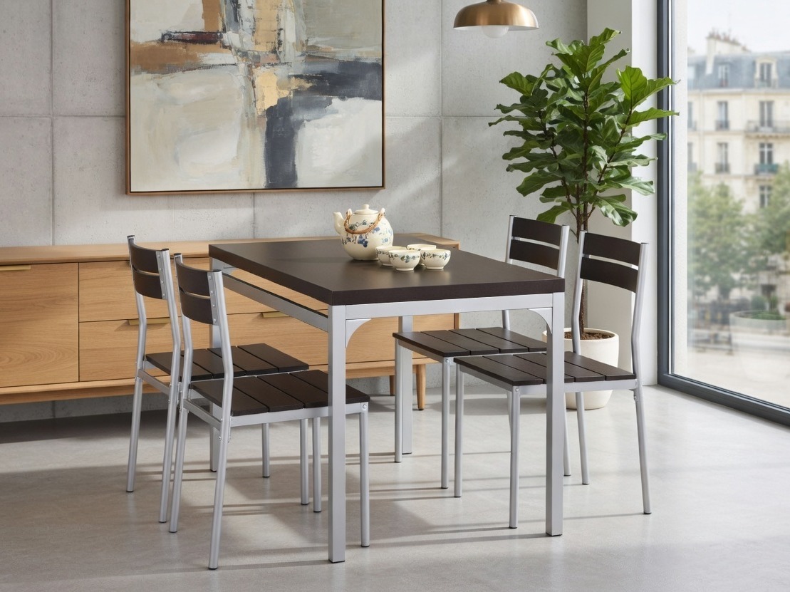 Маса и столове за трапезария Houston 128 (Венге)